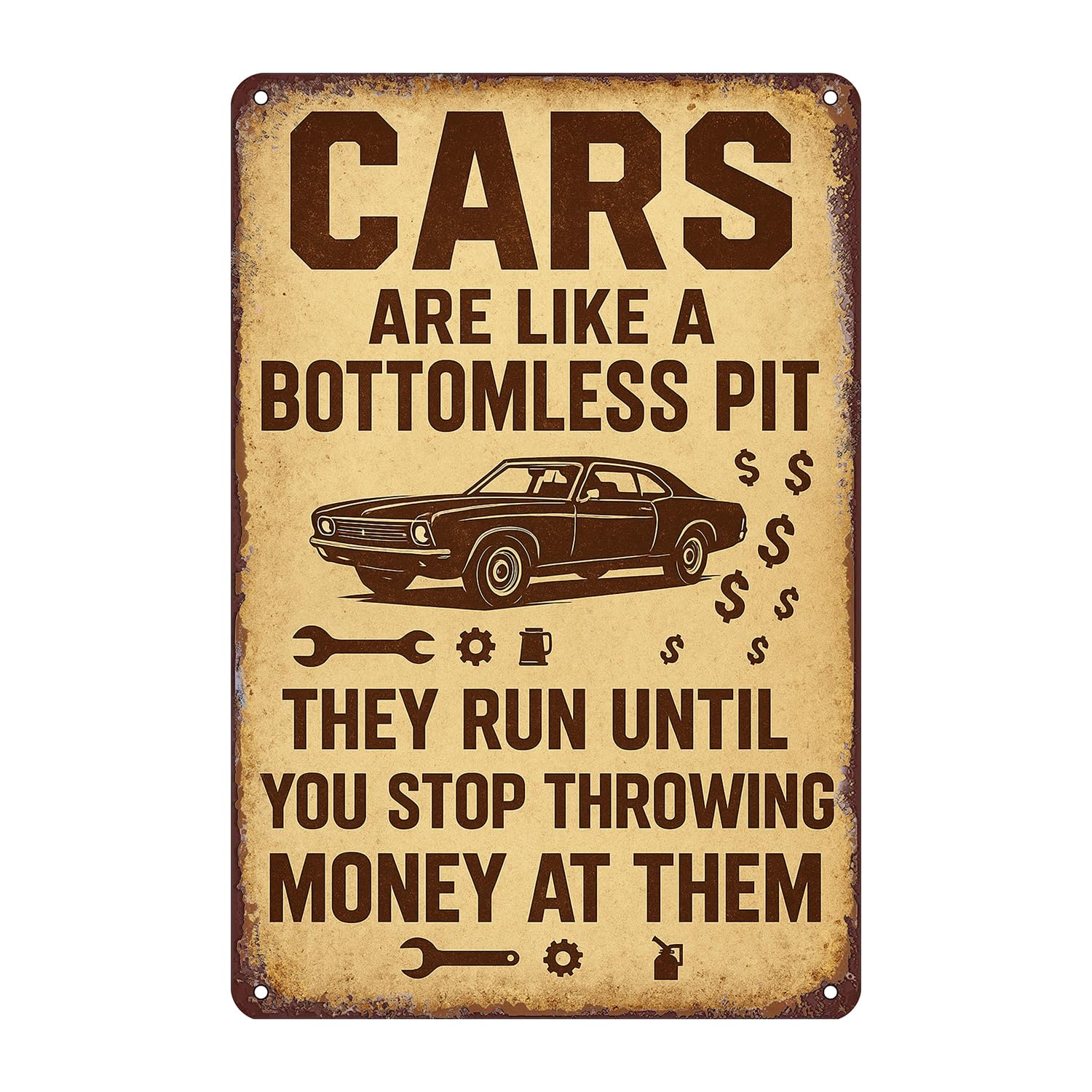 Motorcycle Parking Only Tin Sign Wall Decor - 12x8 Inch Tin Metal Retro Style Wall Art for Garage, Workshop, Bar, Biker Gift for Motorcycle Enthusiasts