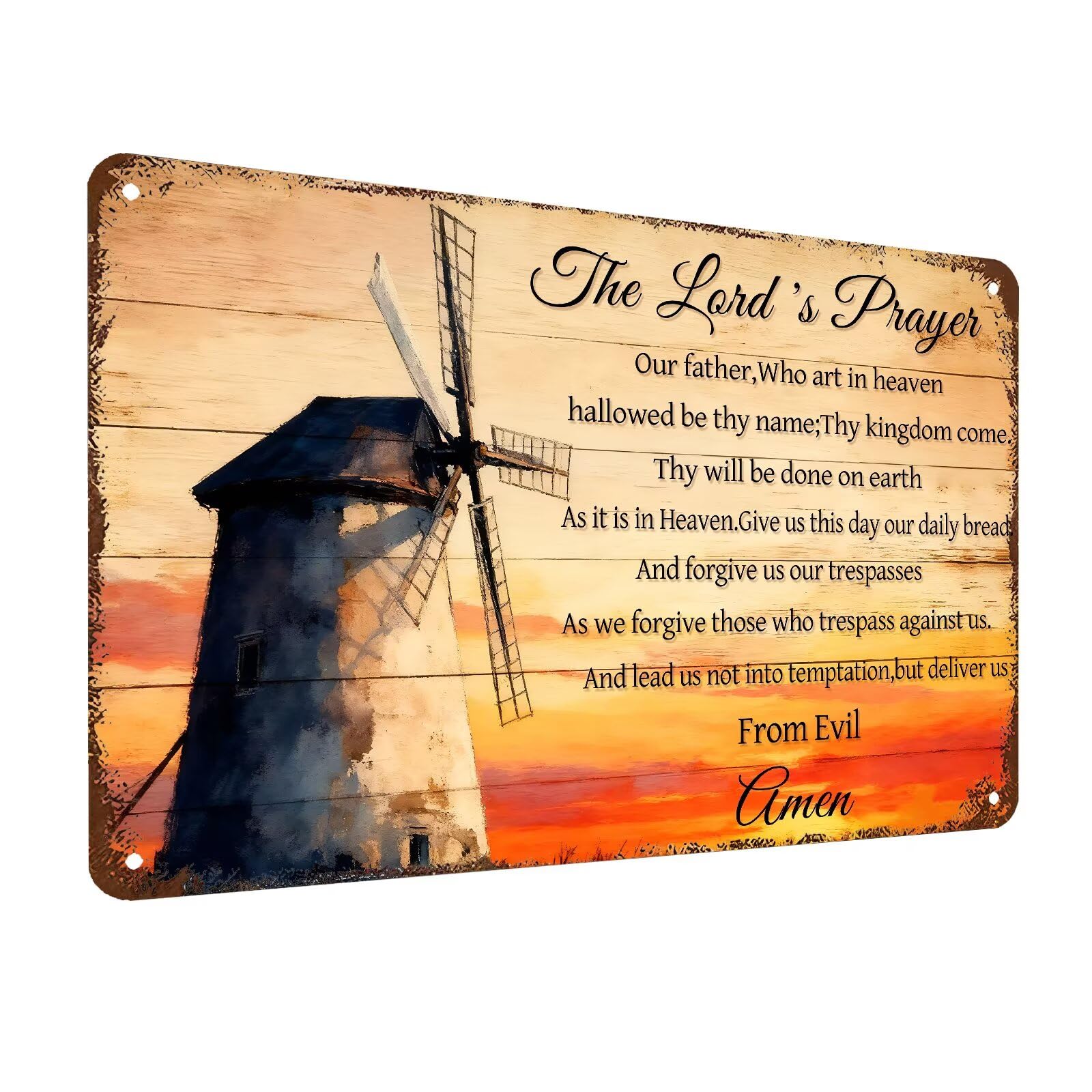 Bless the Food Before Us Wall Decor Christian Gift Bible Verse Metal Tin Signs Inspirational Sign for Farmhouse Kitchen Dining Room Wall Decor 8x12 Inch