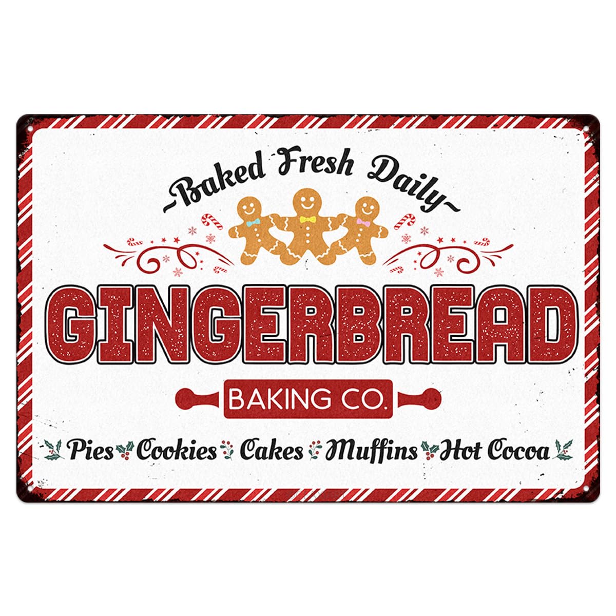 Christmas Metal Signs Red Hot Chocolate Bar Tin Sign Vintage Print Art Poster Ornaments for Home Kitchen Patio Yard Office Cafe Coffee Bar Front Door Porch Wall Decor Xmas Novelty Gift 8X12 Inch