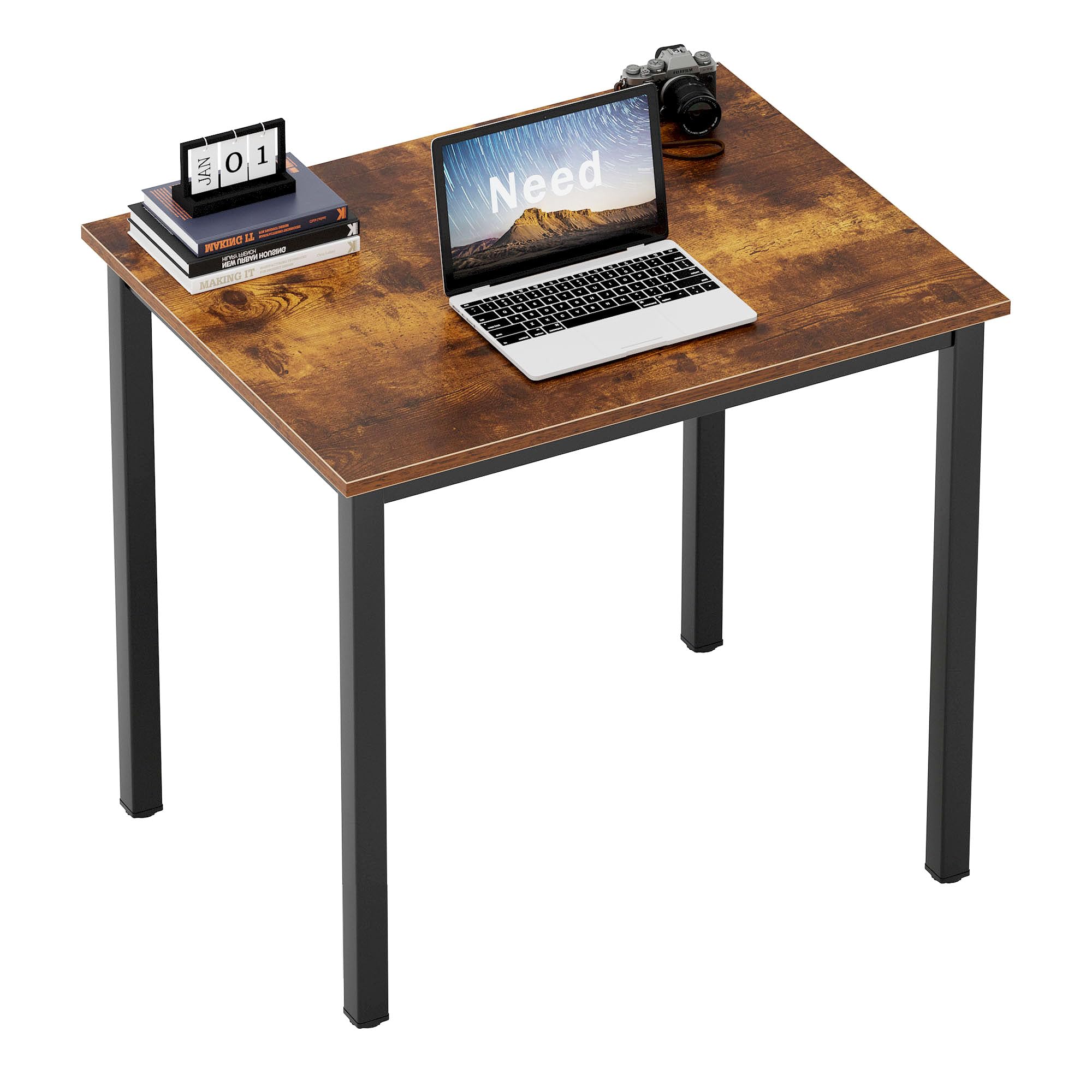 Need Dining Table Small Computer Desk for Home&Office- 31.5" Length Small Writing Desk Gaming Desk Students Laptop Use, Black Desktop & Black Frame AC3CB(80 * 60)