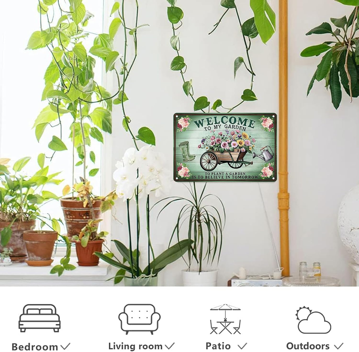 Gardening Gifts Metal Gardening Signs Welcome to My Garden Vintage Tin Sign for Home Garden Greenhouse Living Room Bedroom Yard Cottage Outdoor Decor 8x12Inch