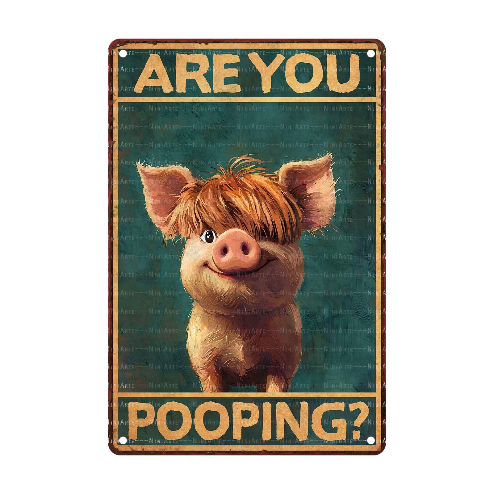 Funny Turtle Bathroom Vintage Tin Sign Turtle Metal Sign Beach Bathroom Wall Decor 8X12Inch