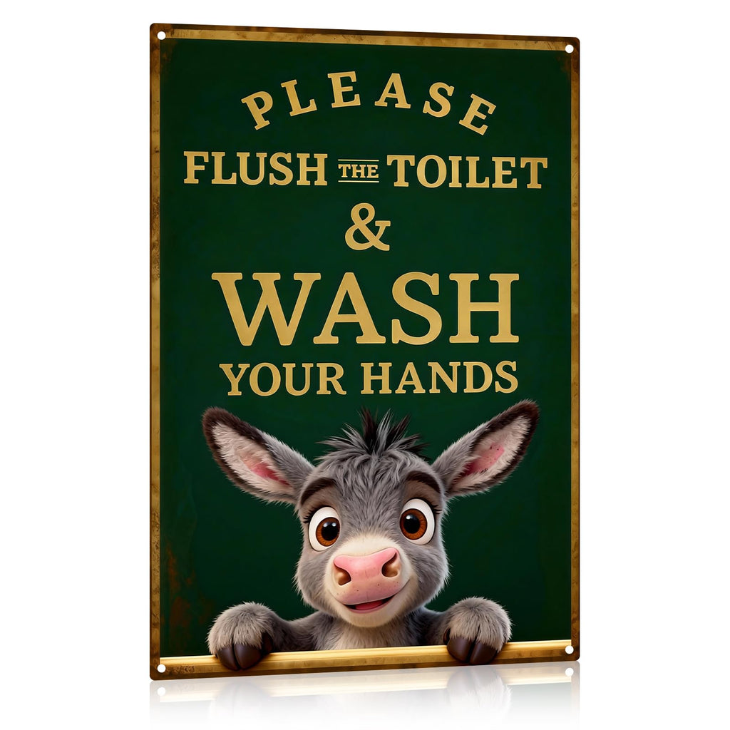 Madewell Living Funny Highland Cow Metal Tin Sign, Are You Pooping, Rustic Farmhouse Wall Decor for Bathroom, Western Bathroom Art with Humorous Quote, 8x12 Inch
