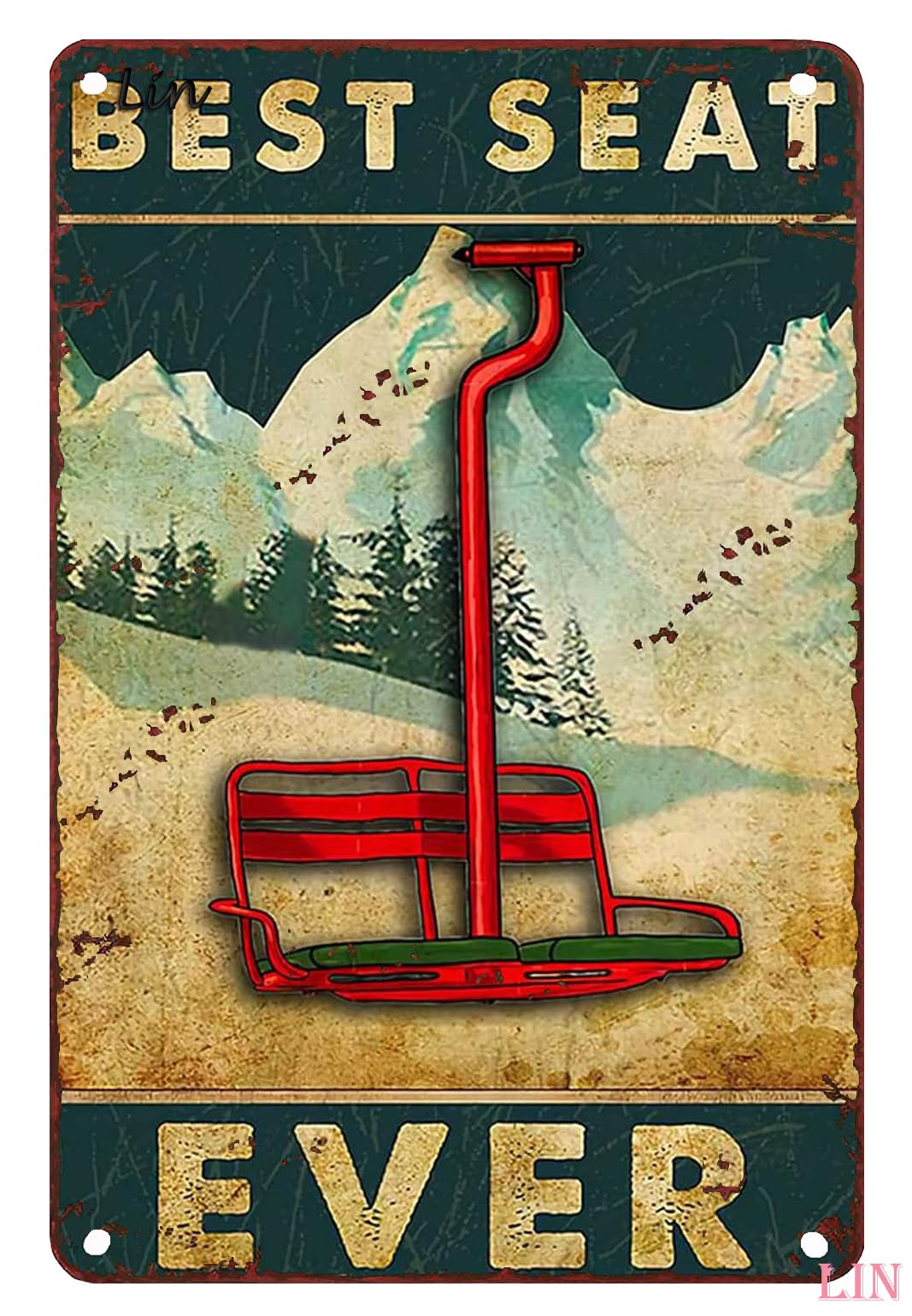 Vintage Tin Signs Lady Flag Independence Day Primitive 4th of July Americana Print Wall Art Encouragement Gifts for Women Home Office Bedroom Living Room Cafes Decor 8x12 Inch