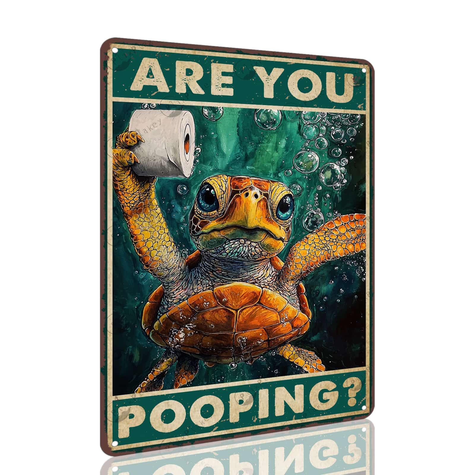 Vintage Sea Turtle Metal Sign Get Naked Unless You Are Just Visiting Don'T Make It Weird Fun Wall Decor for Home Beach Theme Bathroom Parlor Tin Plaque 12x8 Inch