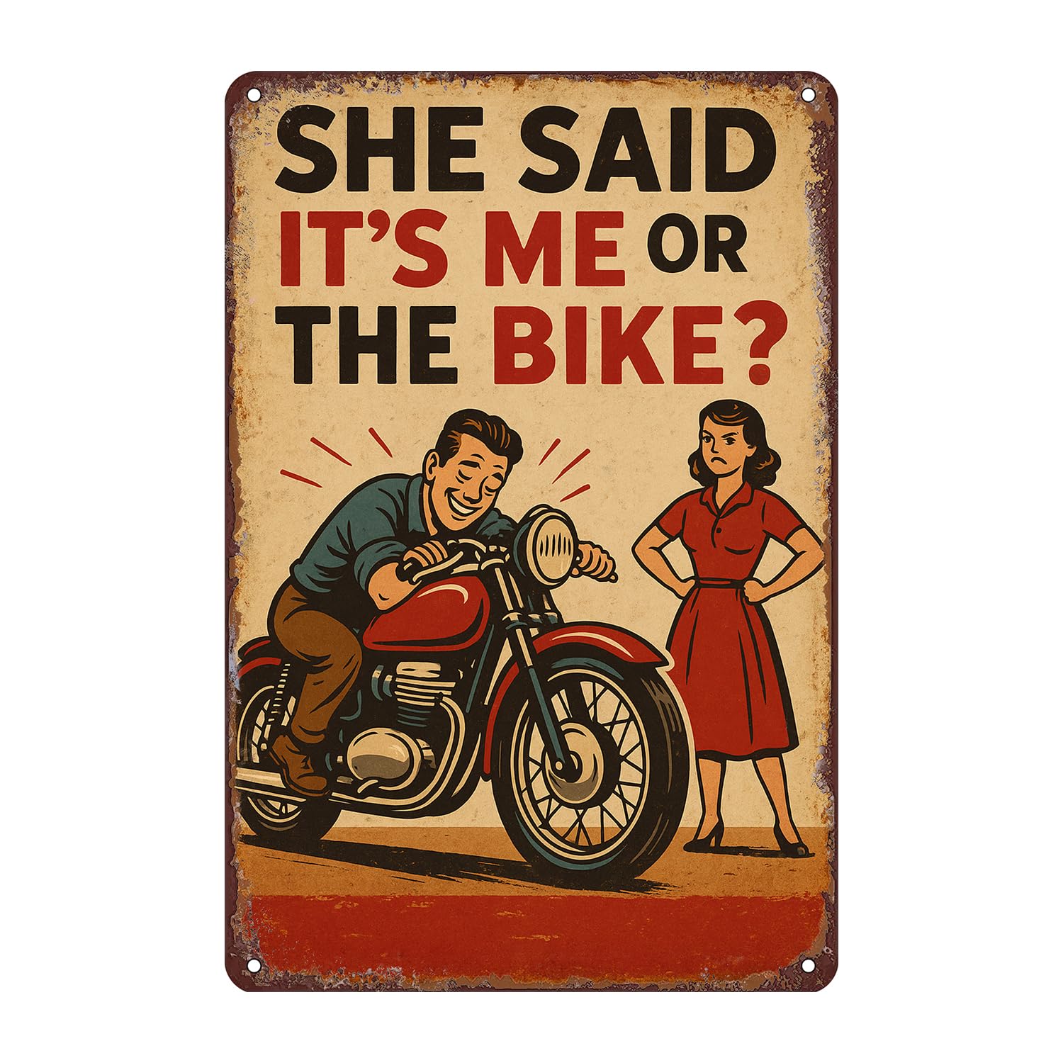 Motorcycle Parking Only Tin Sign Wall Decor - 12x8 Inch Tin Metal Retro Style Wall Art for Garage, Workshop, Bar, Biker Gift for Motorcycle Enthusiasts