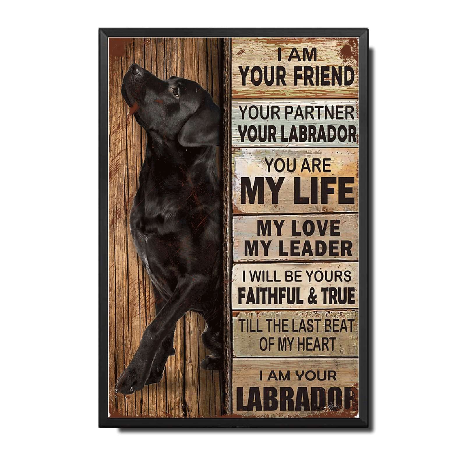 Lygond Metal Sign Tin Sign Vintage Wall Art I Am Your Friend Gift for Boxer Lovers Dog Lovers Vintage Wall Art Prints Restroom Tin Sign for Pub 8×12 Inches