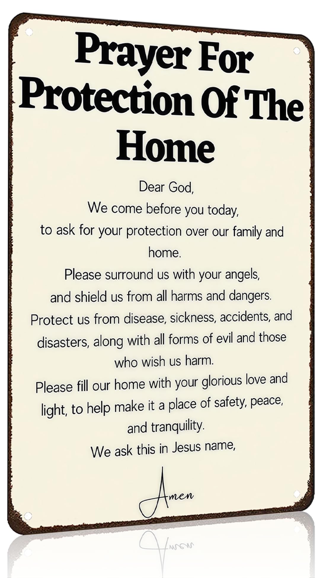 Funnysign Christian Gifts Prayer for Help In Time of Need Religious Tin sign for Home Church Prayer Room Office Chapel Decor 8x12 Inch(3986)