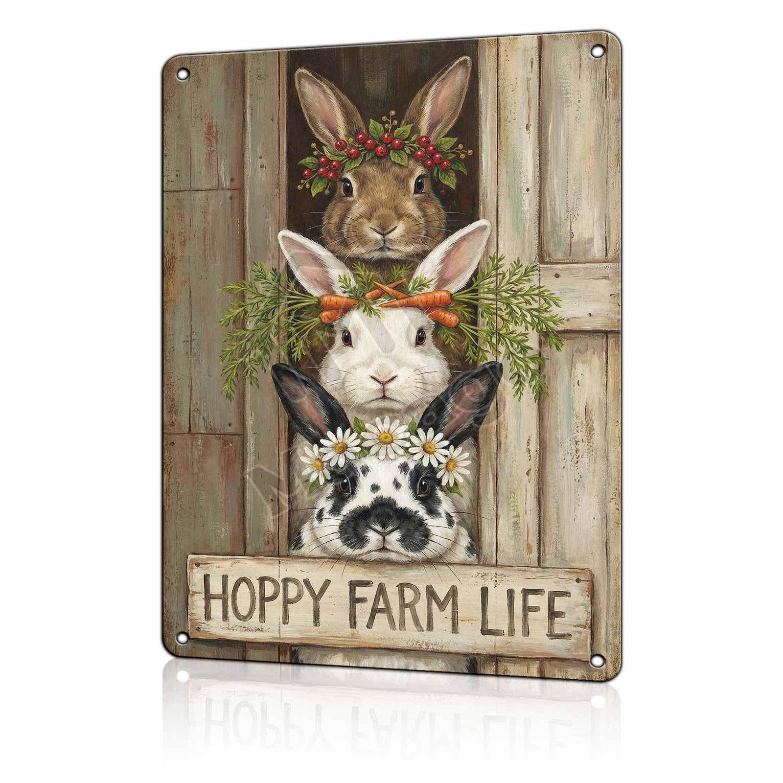 Rise and Shine Chicken Metal Tin Sign - Rustic Farmhouse Kitchen Wall Decor - Cute Rooster & Hen Art Poster for Coffee Bar or Breakfast Nook 8x12 inch