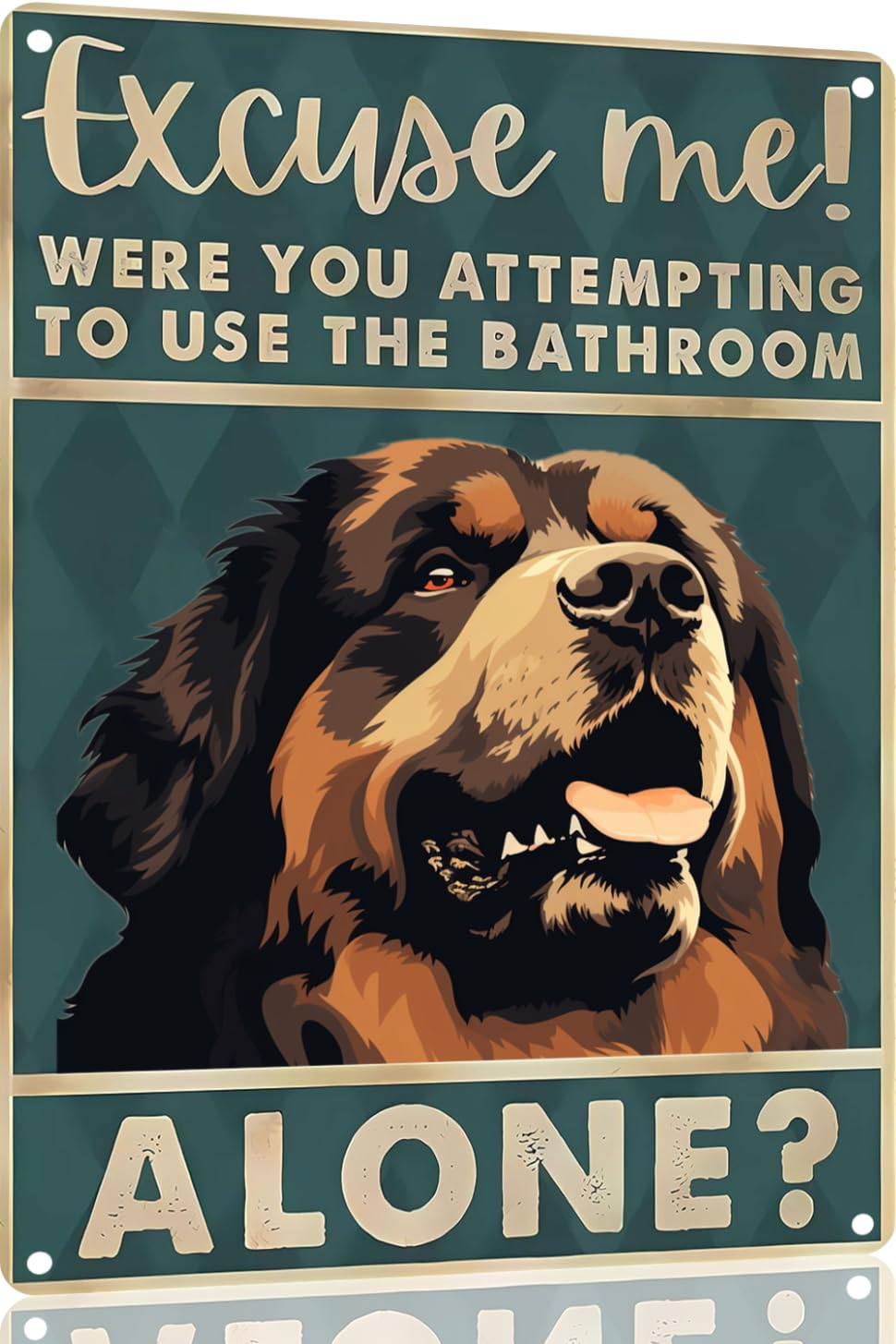 Boston Terrier Dog 12x8 inch excuse me were you attempting to use the bathroom alone - Dog Metal Poster Dog Lover Gift Art Funny Dogs Wall Art Decoration Retro Metal Tin Sign(1492)
