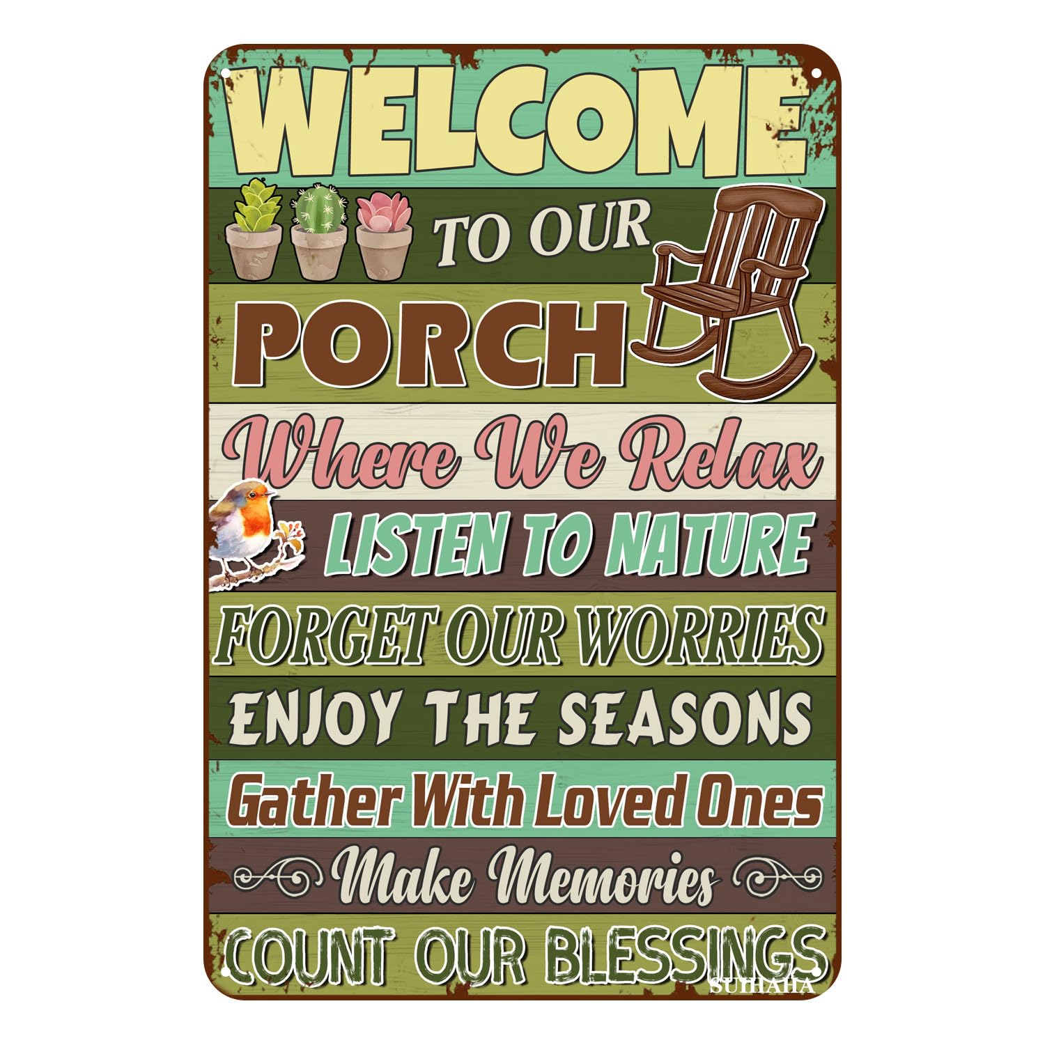 Vintage Metal Tin Sign Welcome to Our Backyard Home Yard Porch Decor Patio Pool Bar Coffee Wall Decor Tin Sign 12x8 Inches