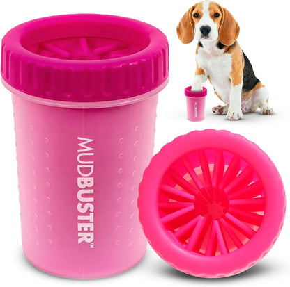 Dexas Pink Medium Dog Paw Cleaner, MudBuster - Premium Quality Pet Supplies and Dog Accessories for Dogs, Easy to Use, Mess Free, BPA Free, Patented Product