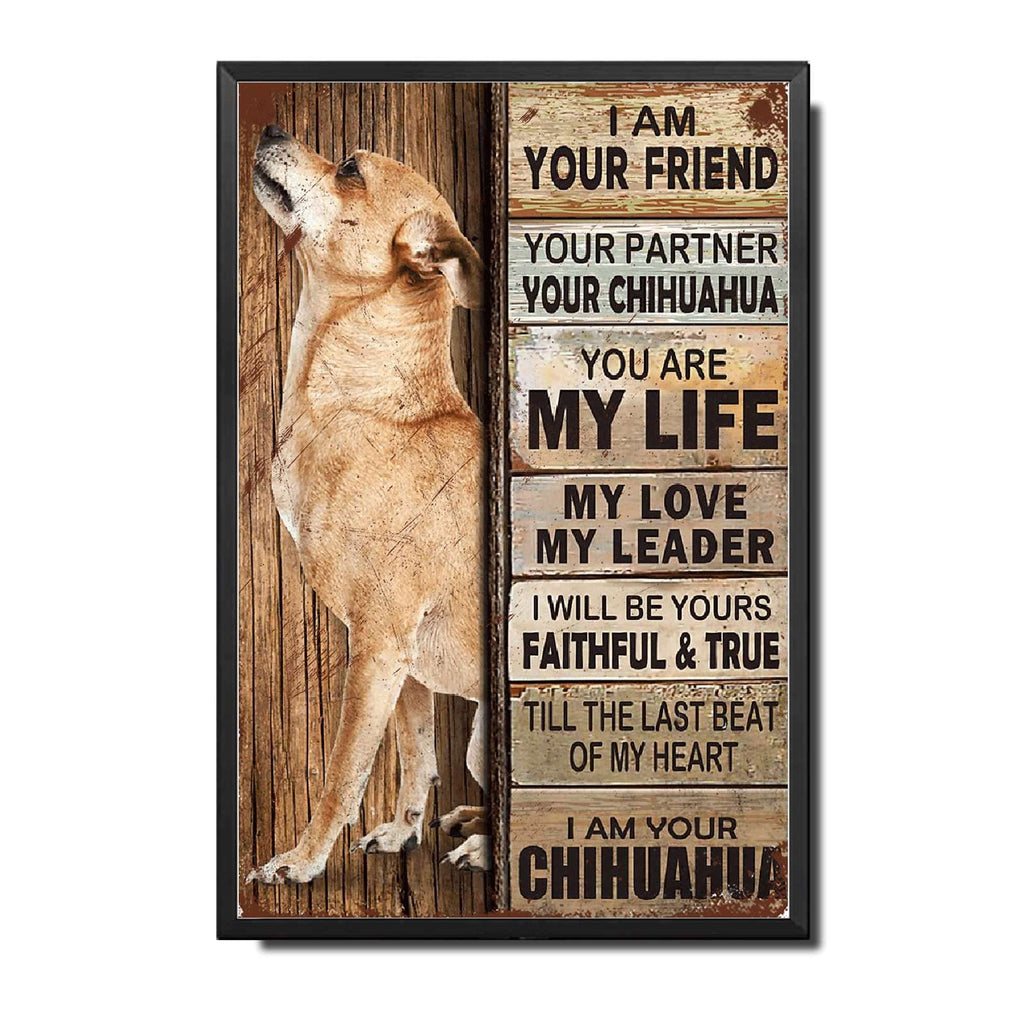 Lygond Metal Sign Tin Sign Vintage Wall Art I Am Your Friend Gift for Boxer Lovers Dog Lovers Vintage Wall Art Prints Restroom Tin Sign for Pub 8×12 Inches