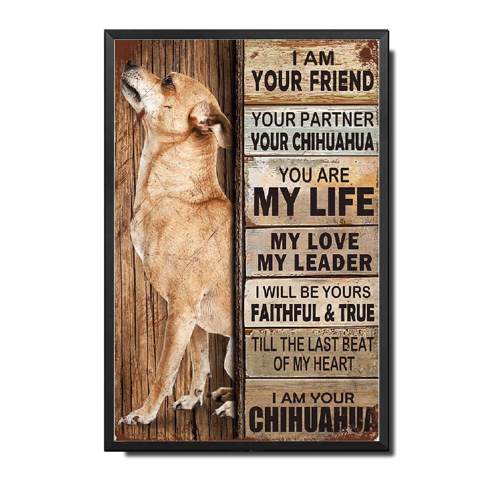 Lygond Metal Sign Tin Sign Vintage Wall Art I Am Your Friend Gift for Boxer Lovers Dog Lovers Vintage Wall Art Prints Restroom Tin Sign for Pub 8×12 Inches