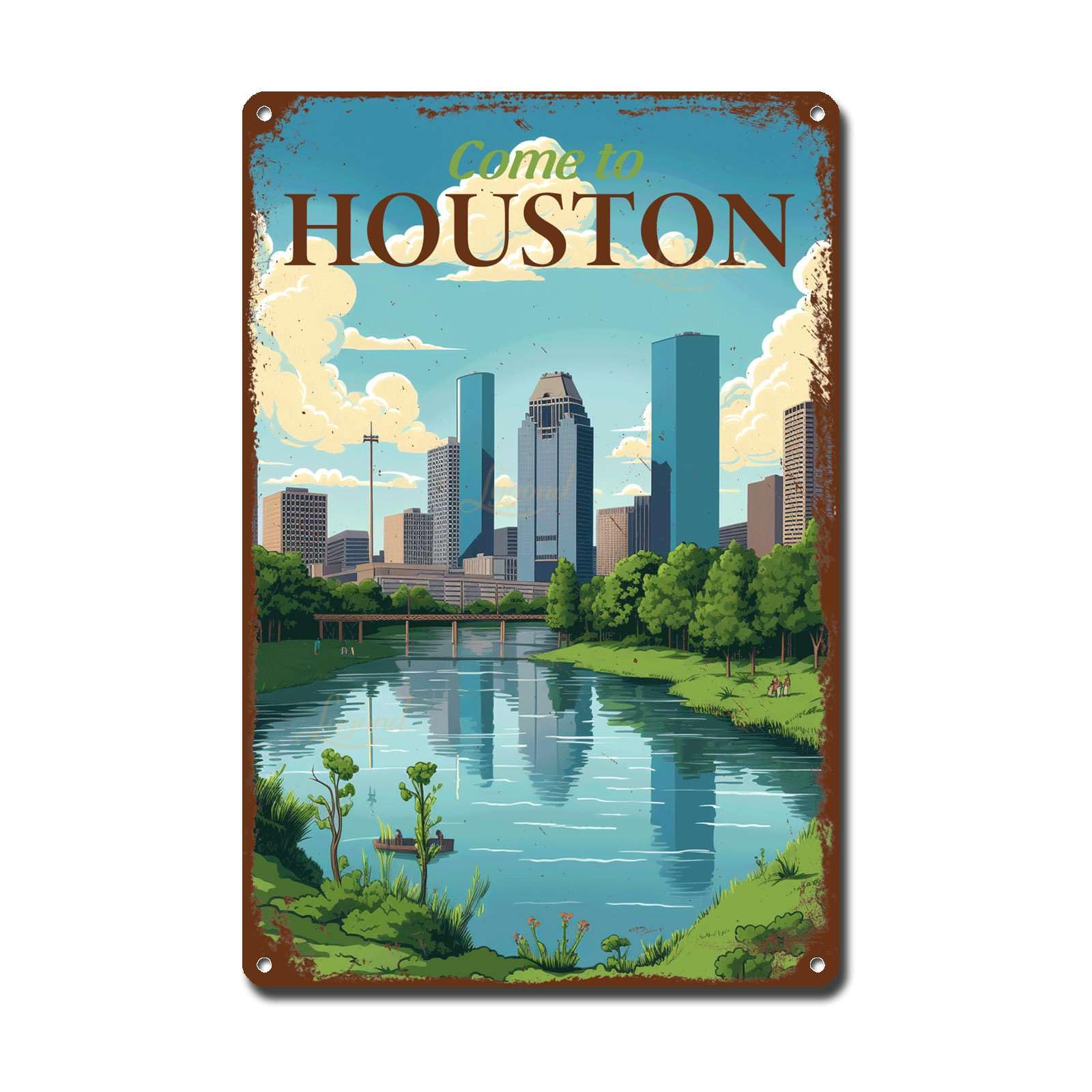 Lygond Metal Sign Tin Sign Vintage Wall Art Come to Chicago Travel Greenhouse Decor for Gift 8×12 Inches
