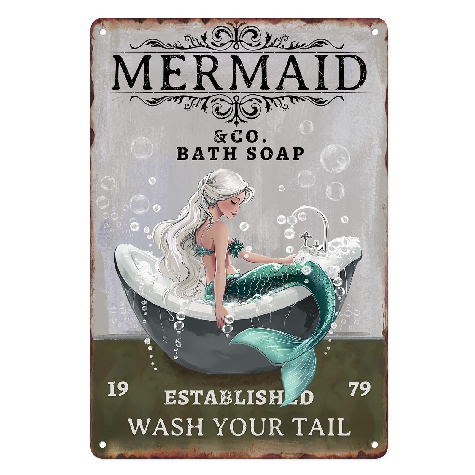 Wash Your Paws Bathroom Metal Sign Cute Rabbit Bath Soap Tin Sign For Office Toilet Bathroom Restroom Door Bar Hotel Club Plaque Guest Wall Decor Vintage Style Art Painting 12 X 8 Inch