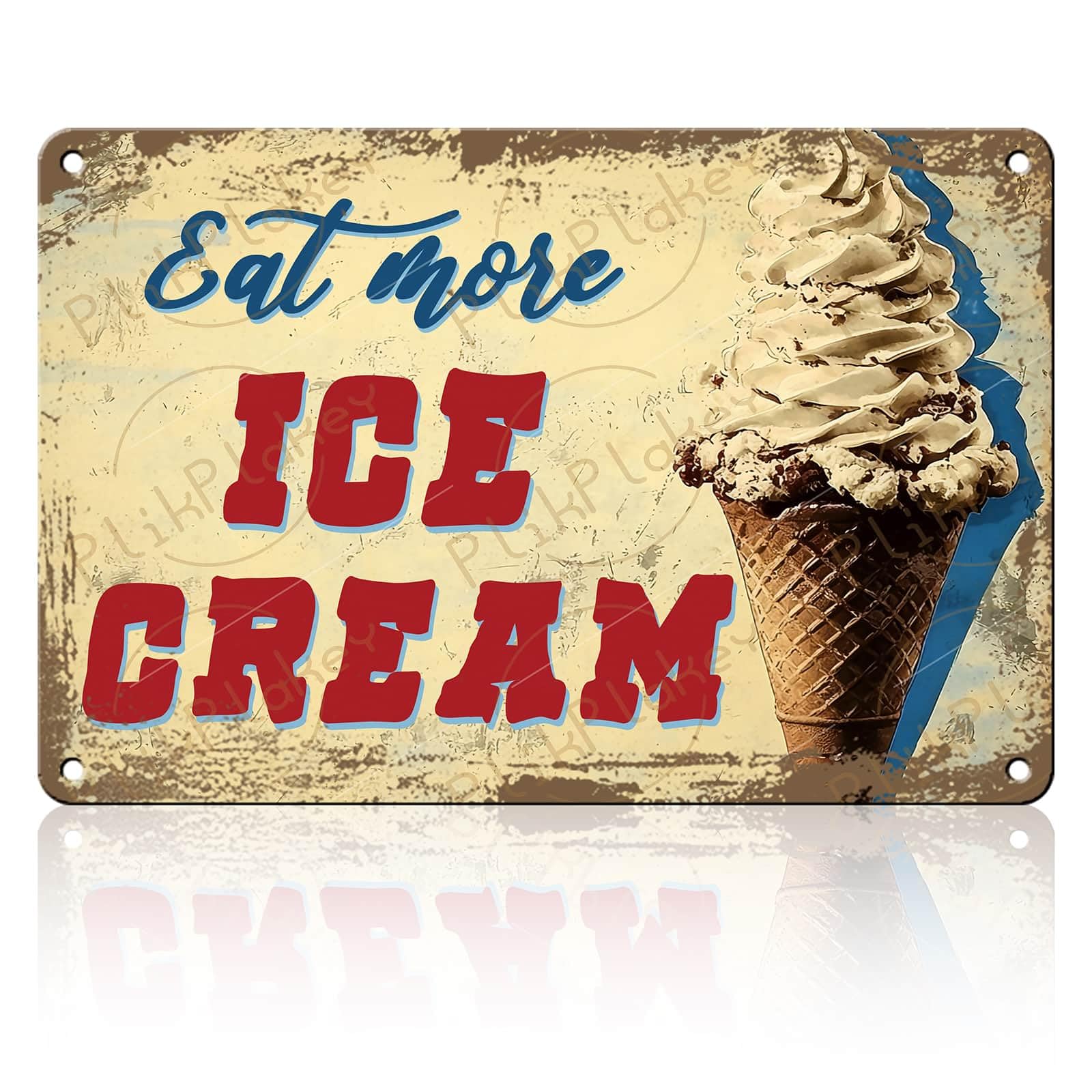 Vintage Metal Tin Sign Ice Cream Retro Sweet Food Diner Wall Decor Kitchen Cafe Bar Club Home Kids Room Living Room Dessert Store Hotel Poster 12x8 Inch