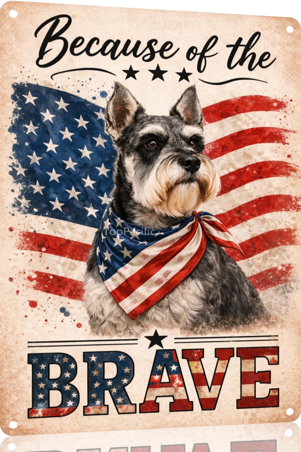 Patriotic Brittany-Spaniel Funny Tin Sign 12x8 Inch Vintage Metal Wall 4th of July Independence Day Art Retro Humor for Bathroom Kitchen Bedroom Room Home Gift Decoration(58978)