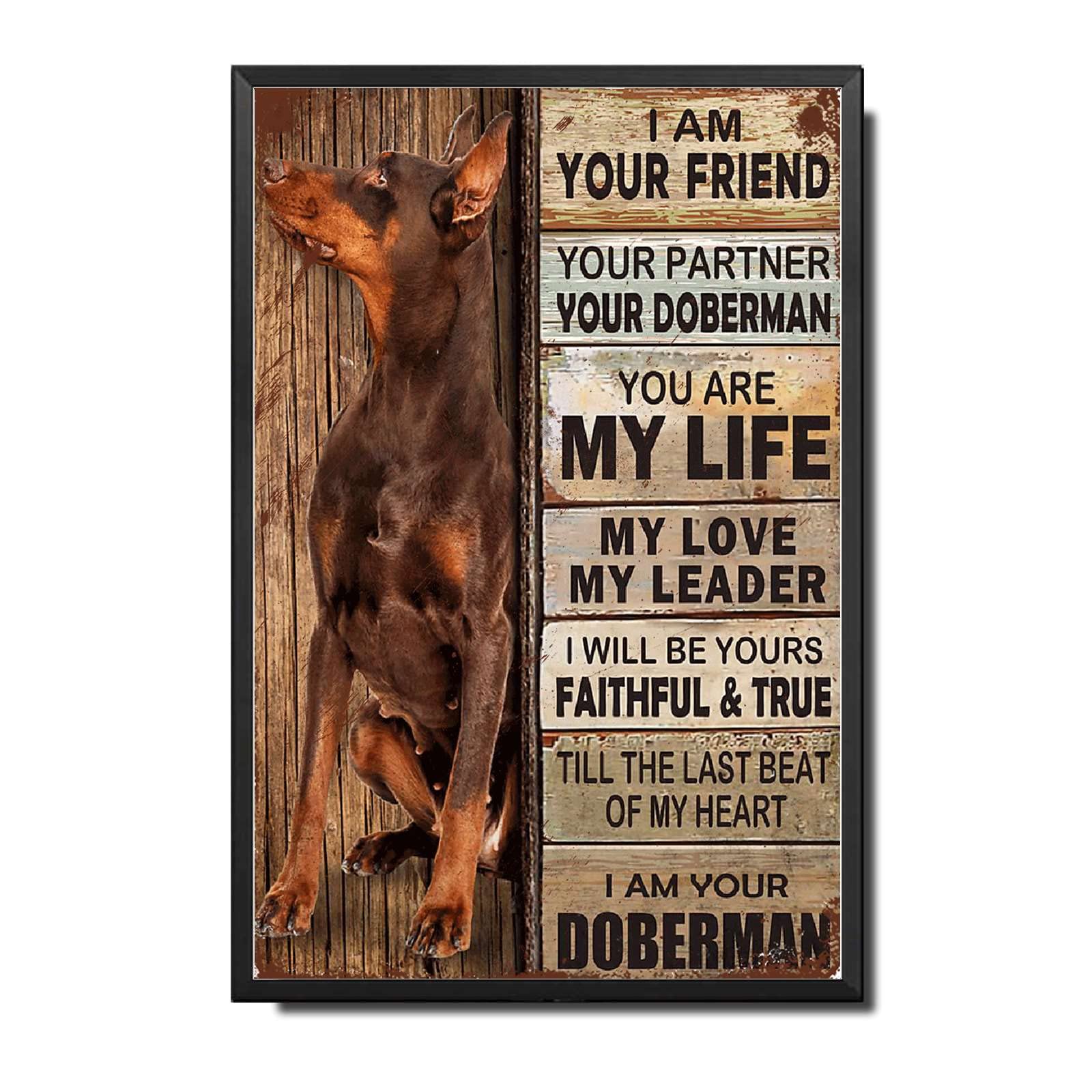 Lygond Metal Sign Tin Sign Vintage Wall Art I Am Your Friend Gift for Boxer Lovers Dog Lovers Vintage Wall Art Prints Restroom Tin Sign for Pub 8×12 Inches