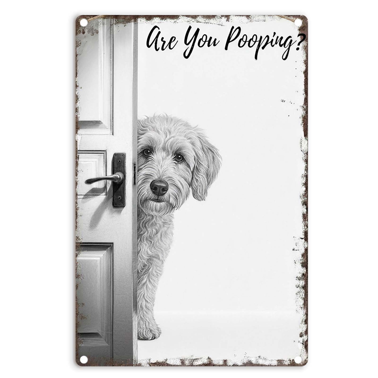 Funny Bathroom Wall Art Highland Cow Metal Signs - Vintage Metal Tin Sign Wall Art Decor, Are You Pooping Western Bathroom Decor for Cow Lovers,Restroom,12x8 inch
