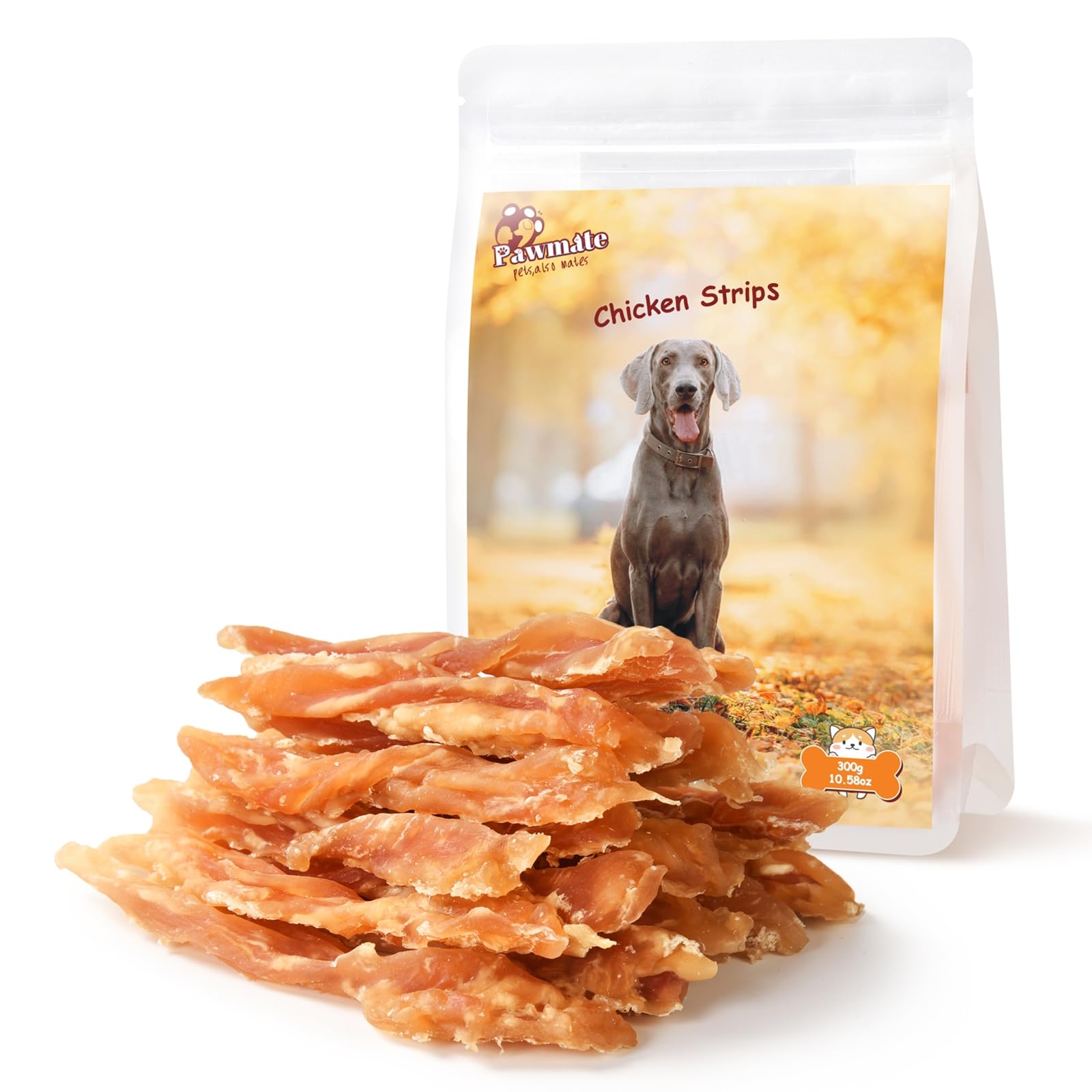 Pawmate Duck Jerky Dog Treats, Natural Healthy Duck Twisted Strips with 1% Taurine, High Protain Low Fat Dog Training Rewards Treats for Small Medium Large Breeds, 10.6 oz