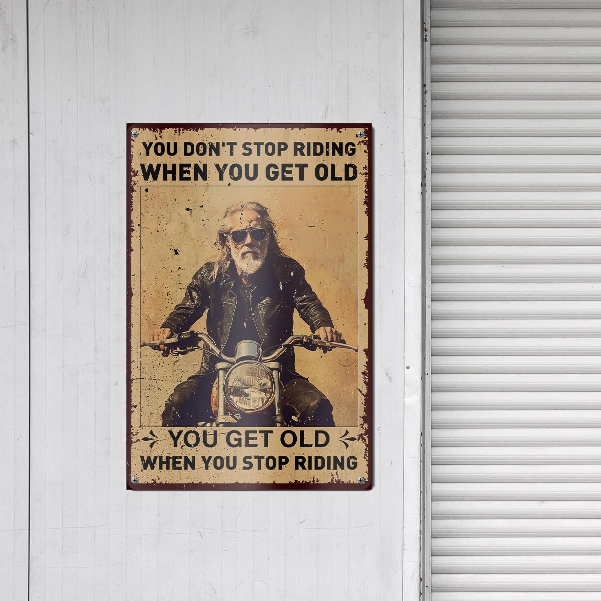 Funny Motorcycle Garage Wall Sign, Motorcycle Wall Decor for Home Bike Garage Shop Man Cave Room Sign Vintage Metal Tin Decoration 8" x 12", Motorcycle Biker Lovers Rider Gift