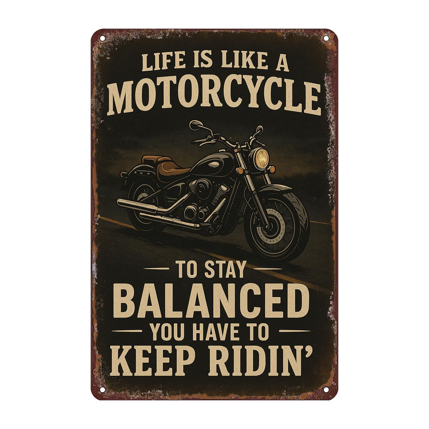 Motorcycle Parking Only Tin Sign Wall Decor - 12x8 Inch Tin Metal Retro Style Wall Art for Garage, Workshop, Bar, Biker Gift for Motorcycle Enthusiasts