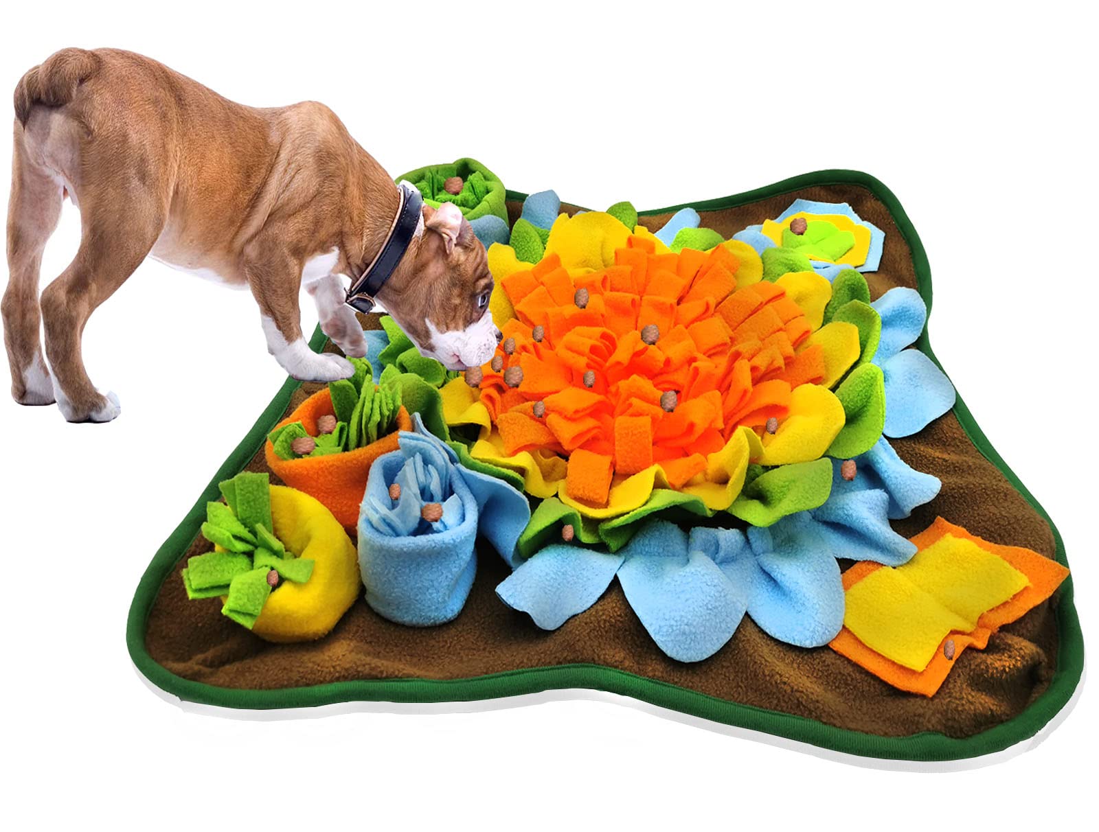 Dogs Snuffle Mat Pet Feeding Mats Puppy Sniffing Pad ,Cat Doggies Interactive Puzzle Toys for Multiple Breeds Encourages Natural Foraging Skills,Training and Stress Release (Orange)