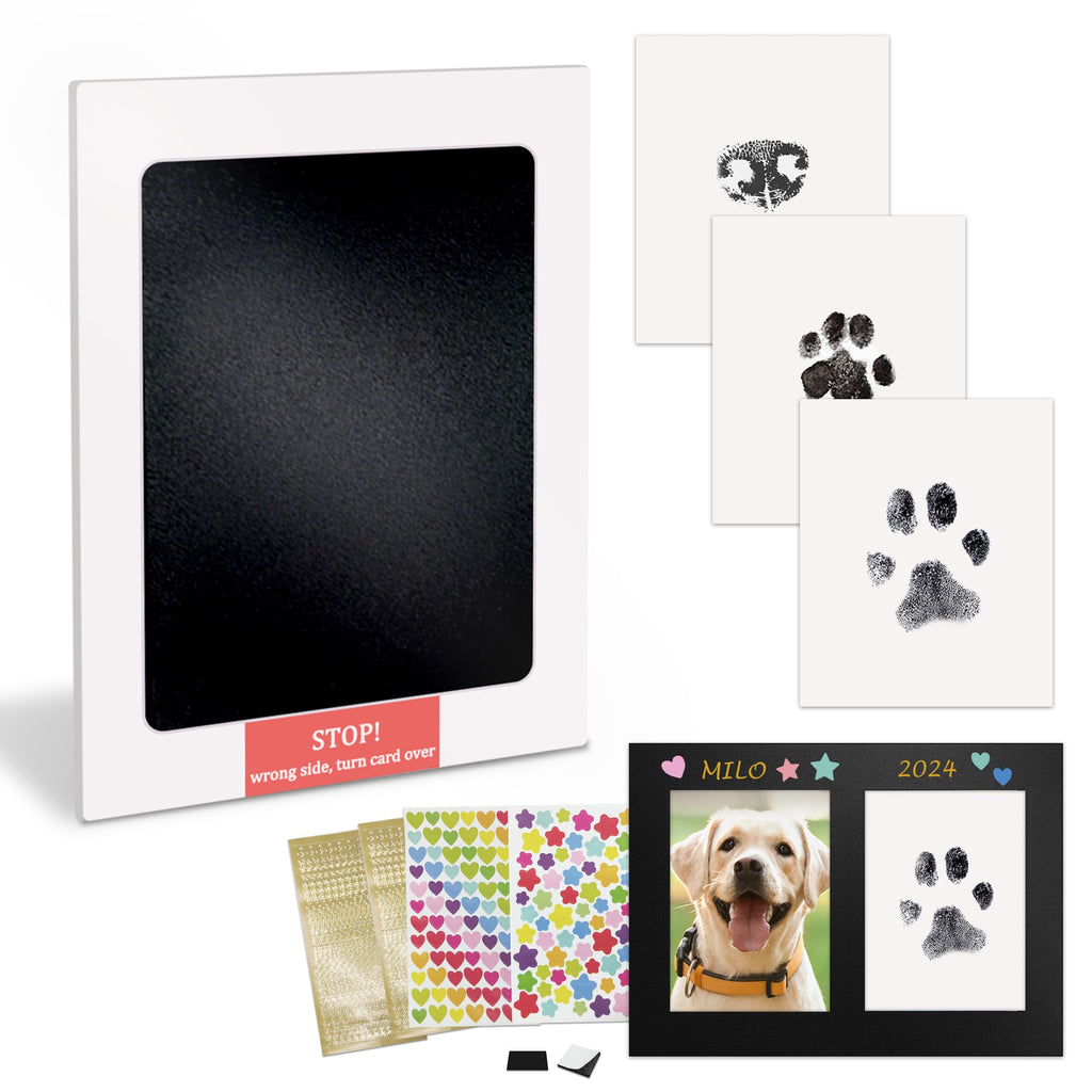 MYPAWLETS Inkless Paw Print Kit,Mess-Free Paw Print Stamp Pad for Dogs Cat,Pet Safe Clean Touch Ink Pad,Dog Nose Print Kit,Pet Paw Print Impression Kit Keepsake,Personalized Pet Lover,Dog Mom Gift-2M