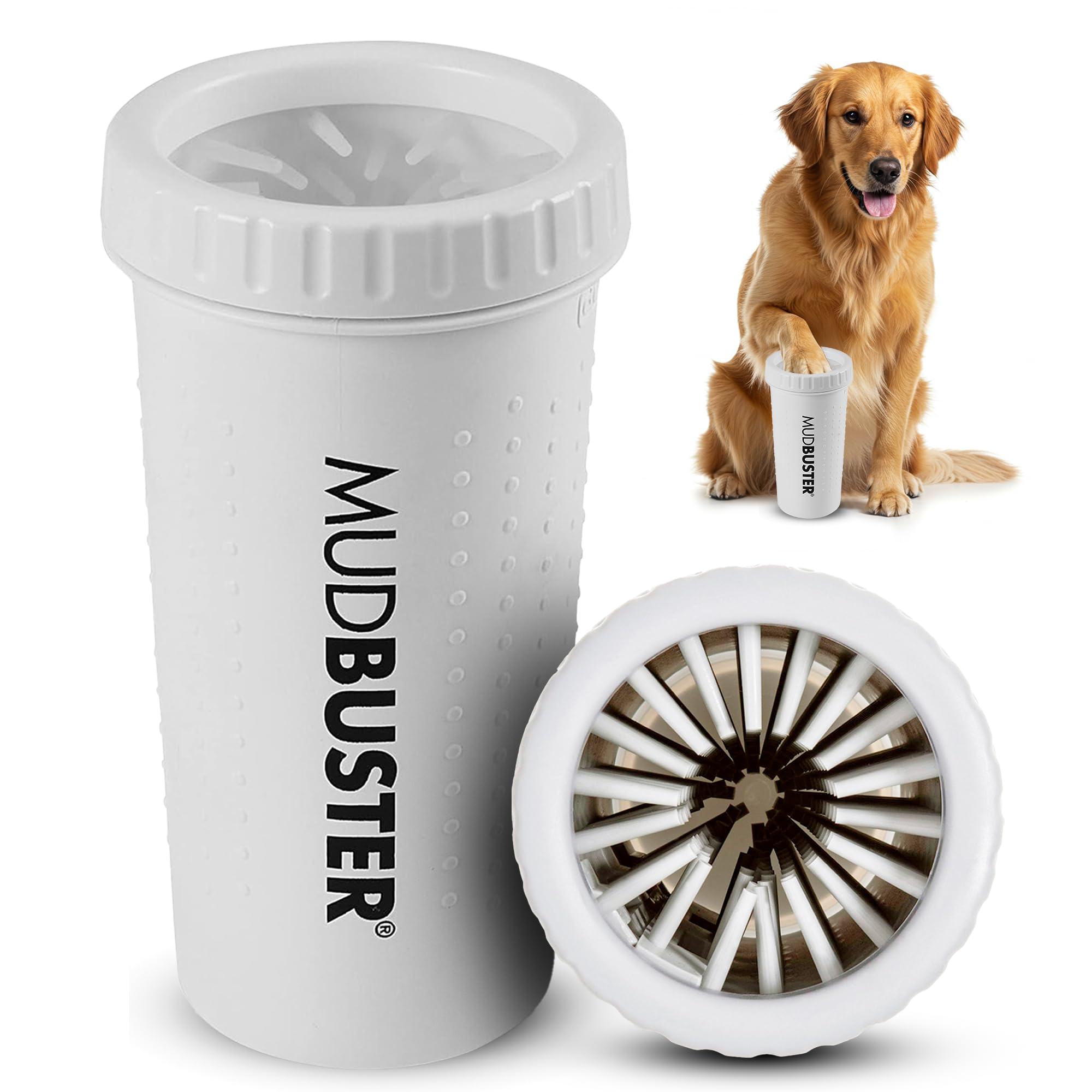 Dexas Pink Medium Dog Paw Cleaner, MudBuster - Premium Quality Pet Supplies and Dog Accessories for Dogs, Easy to Use, Mess Free, BPA Free, Patented Product