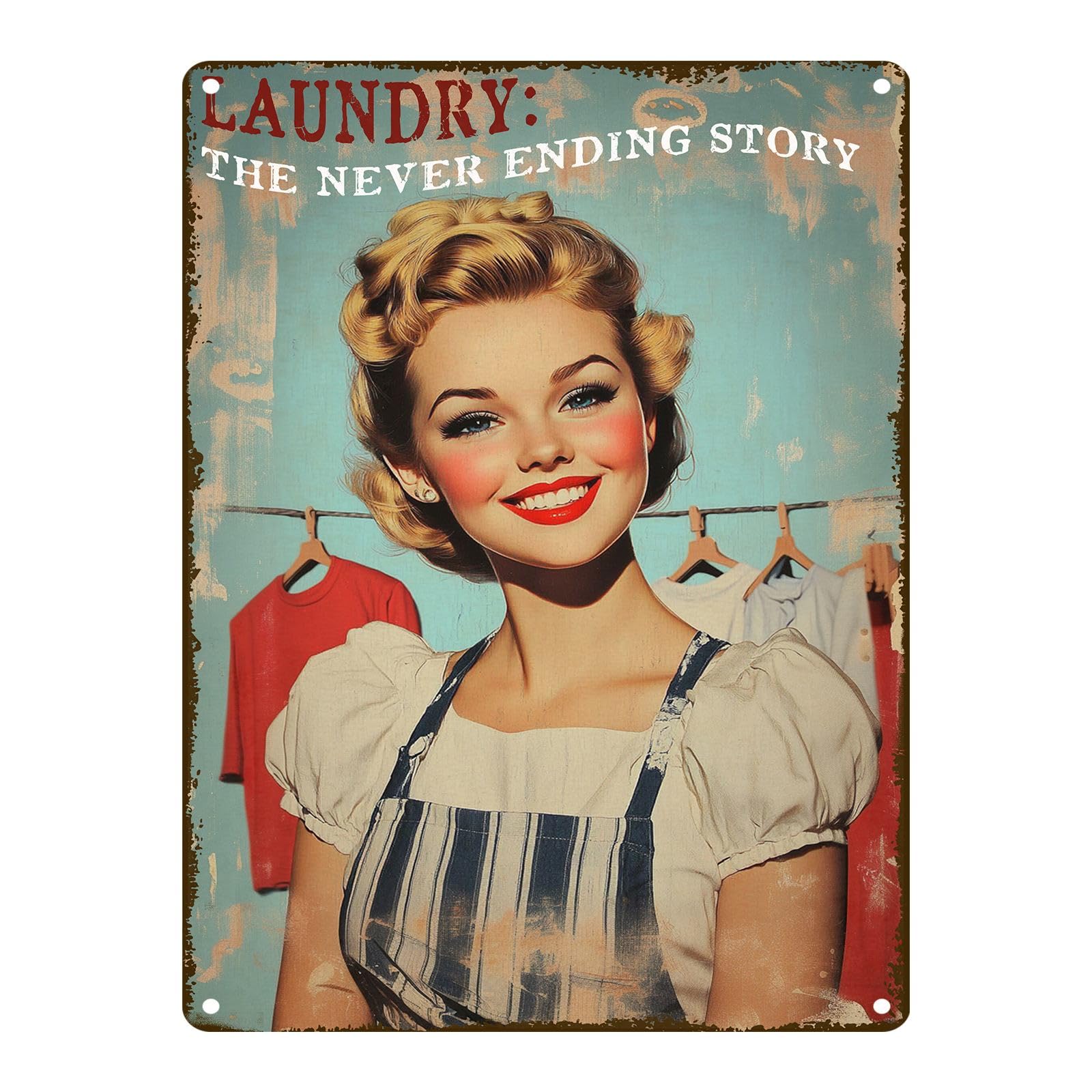 Laundry Metal Tin Sign Laundry Room Wall Decor Fresh Linens Breezy Days Signs Retro Posters for Bathroom Home Bedroom Laundromat Garden 8x12inch