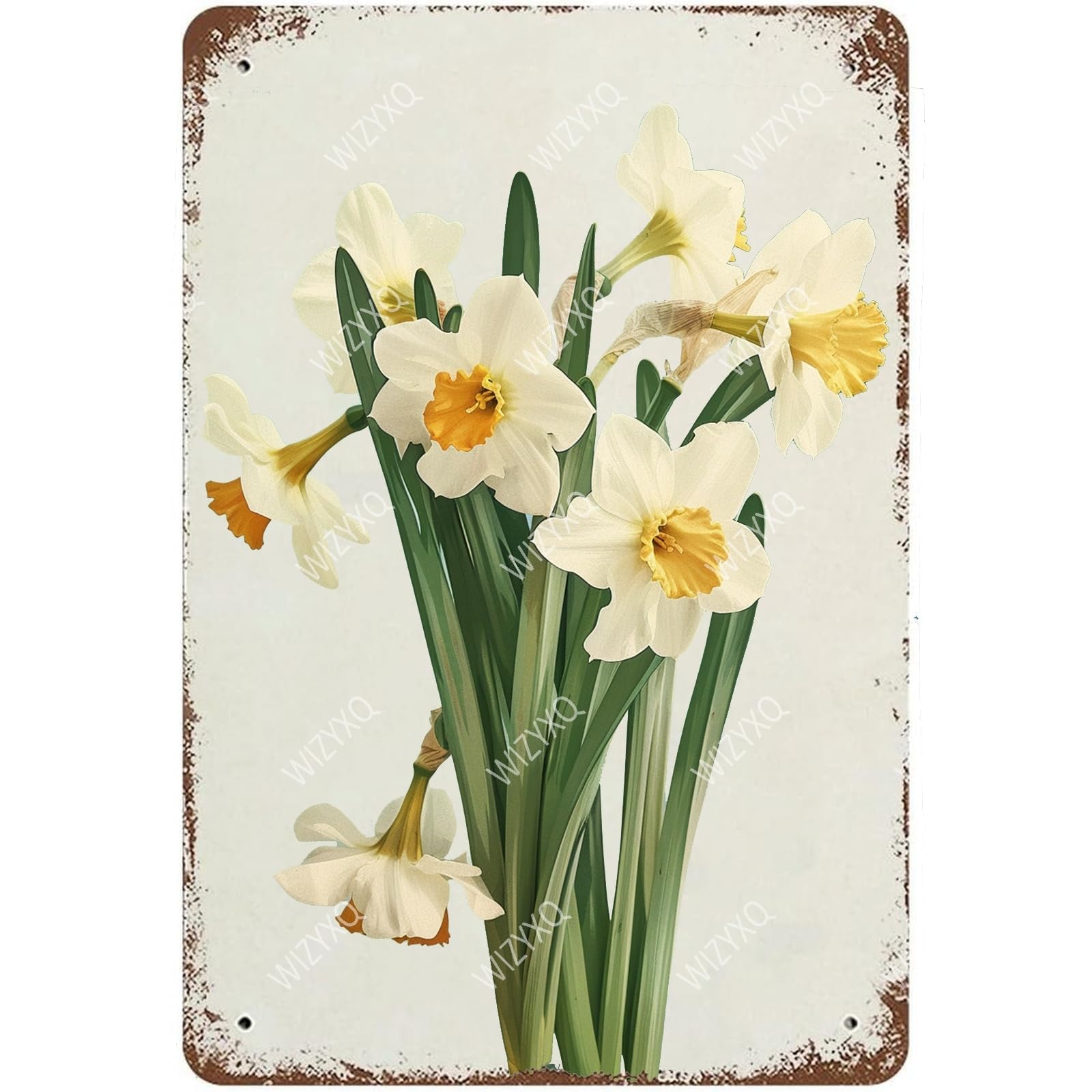 Flowers Metal Signs Vintage A Bouquet of Wild Flowers Tin Sign Retro Wall Decor for Living Room Bedroom Greenhouse Garden Yard Shop Bar 8×12 Inches