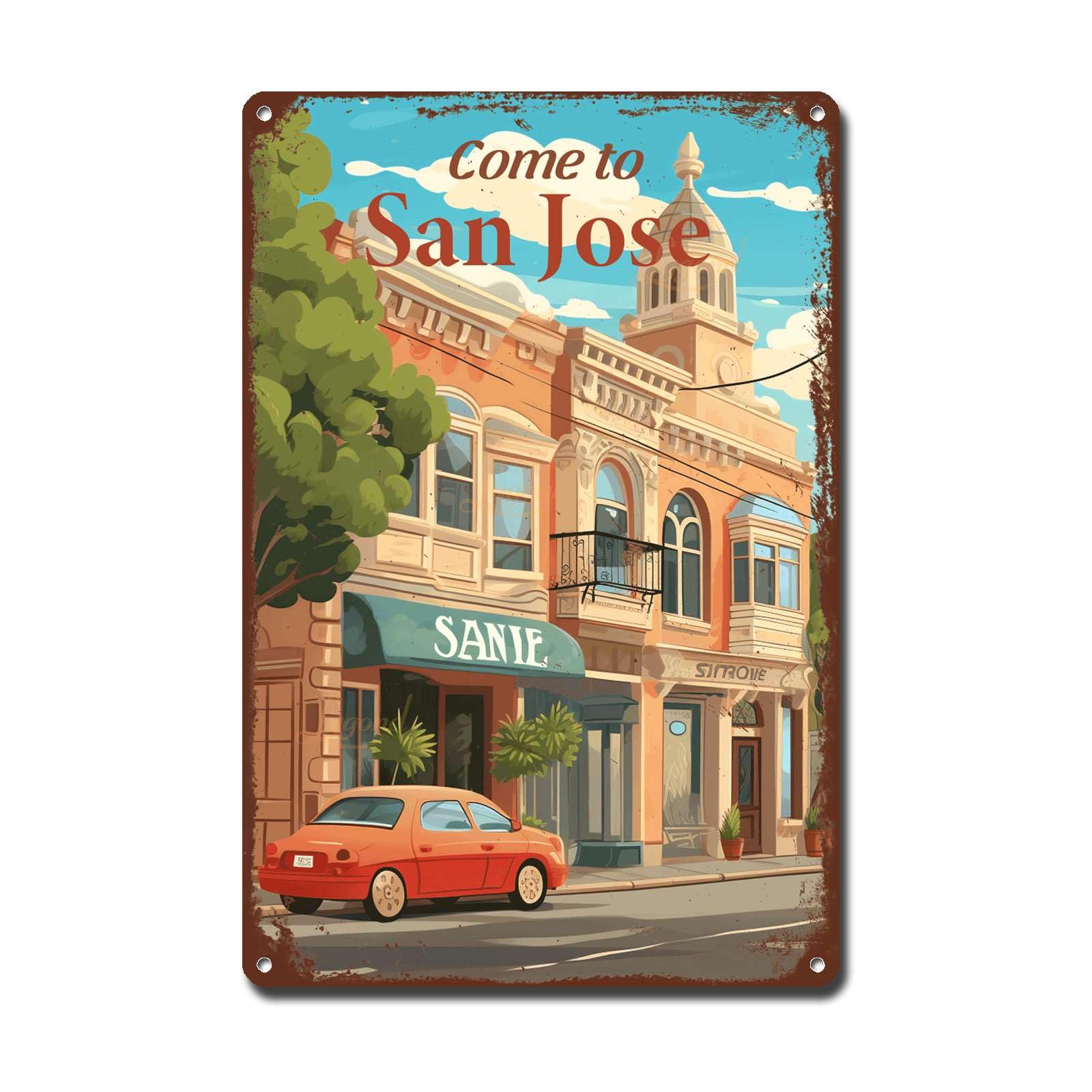 Lygond Metal Sign Tin Sign Vintage Wall Art Come to Chicago Travel Greenhouse Decor for Gift 8×12 Inches