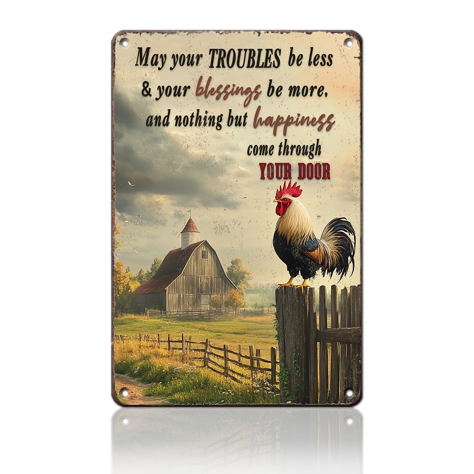 Funny Chicken Signs Welcome To My Kitchen Humorous Cartoon Rooster Cooking Aluminium Sign Metal Chicken Signs Decor Home Ktichen Farm Are Wall 12x8 Inch Vintage Chicken Signs Metal Tin Poster