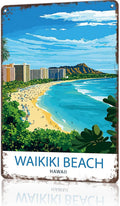 Funny Signs Poster 8x12inch Aluminum metal Tin Sign Waikiki Beach Hawaii Wall Art Decoration Painting For Home Room Office Decor