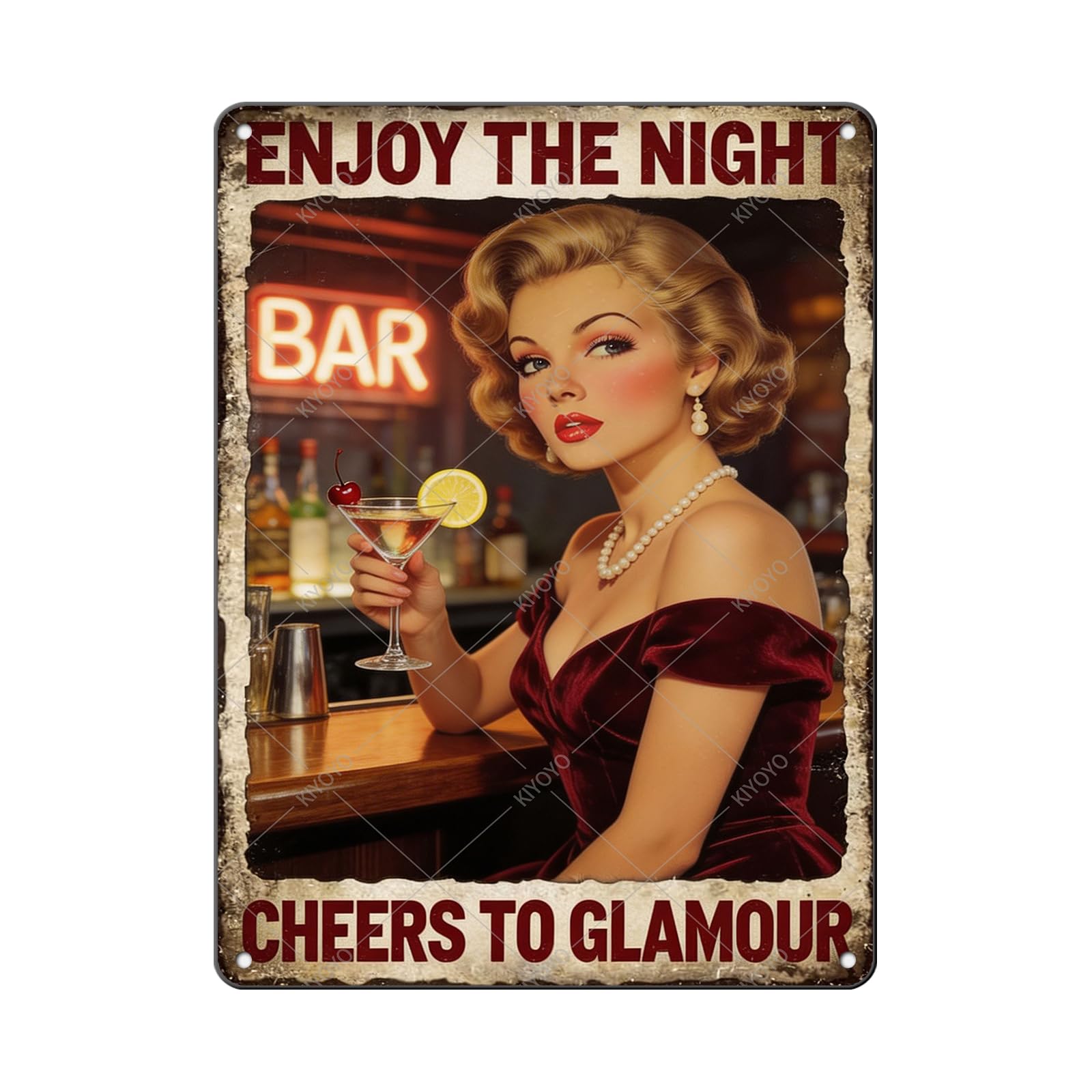 50s Pin up Girl Fishing Metal Tin Sign Open Fly Season Wall Decor Home Angler Cafes Lake House Seascape 12x8 Inch