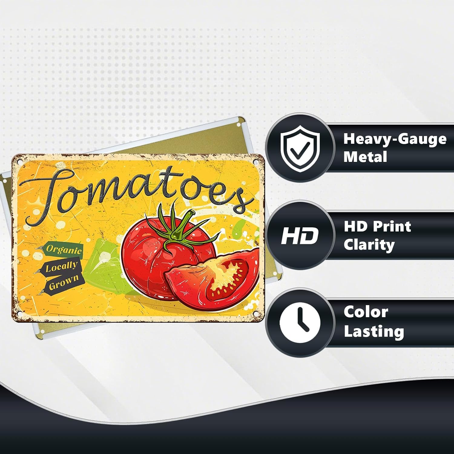 Tomato Vegetable Metal Tin Sign Vintage Garden Fresh Wall Art for Home Kitchen Bar Cafe Office 8x12Inch