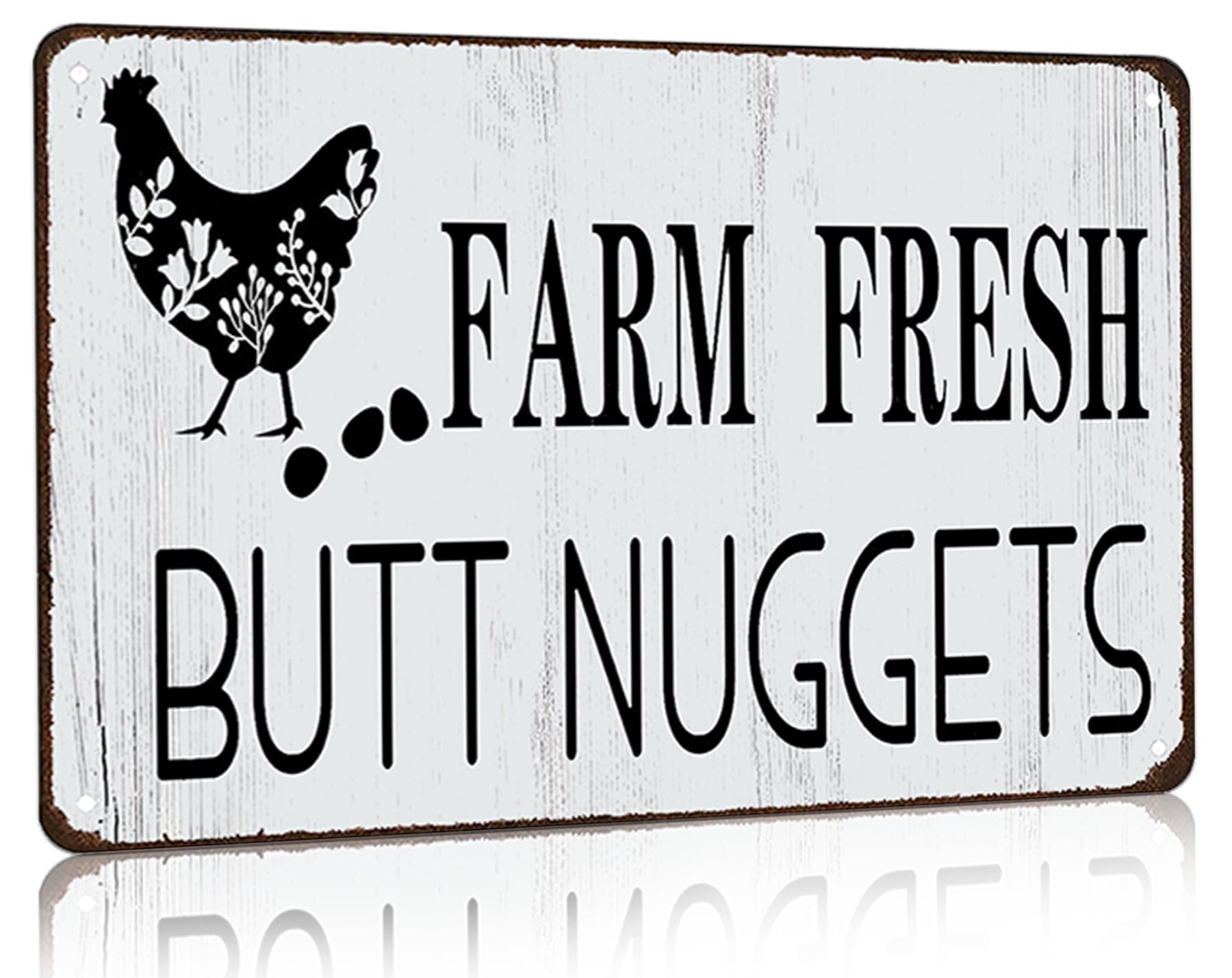 Smilelife Funny Gifts for Women Chicken Lovers Farm Enthusiasts An Old Rooster And A Cute Chick Live Here Chicken Tin Sign for Chicken Coop Farm Kitchen Garden Yard Decor 8 X 12 Inch (3821)