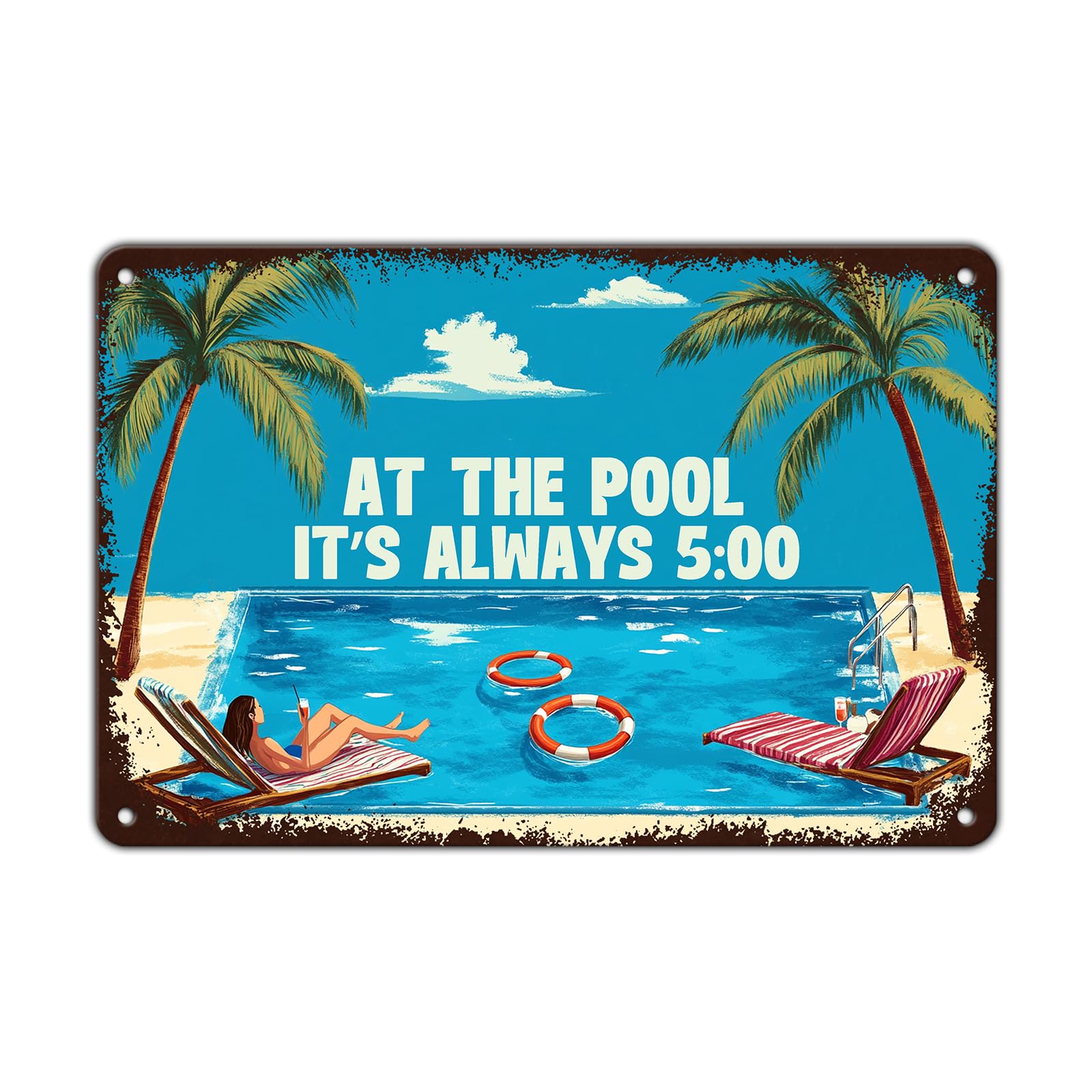 Beach Metal Sign Some Girls Are Just Born With The Beach In Their Souls Tin Sign Home Bar Pub 8x12 Inch Wall Decor