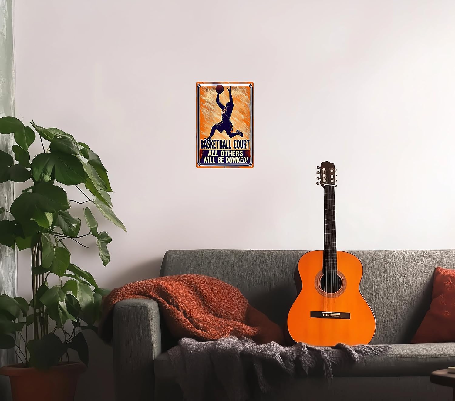 Basketball Sign Basketball Metal Tin Sign Basketball Court All Others Will Be Dunked Boys Bedroom Room Wall Decoration 8x12 Inches