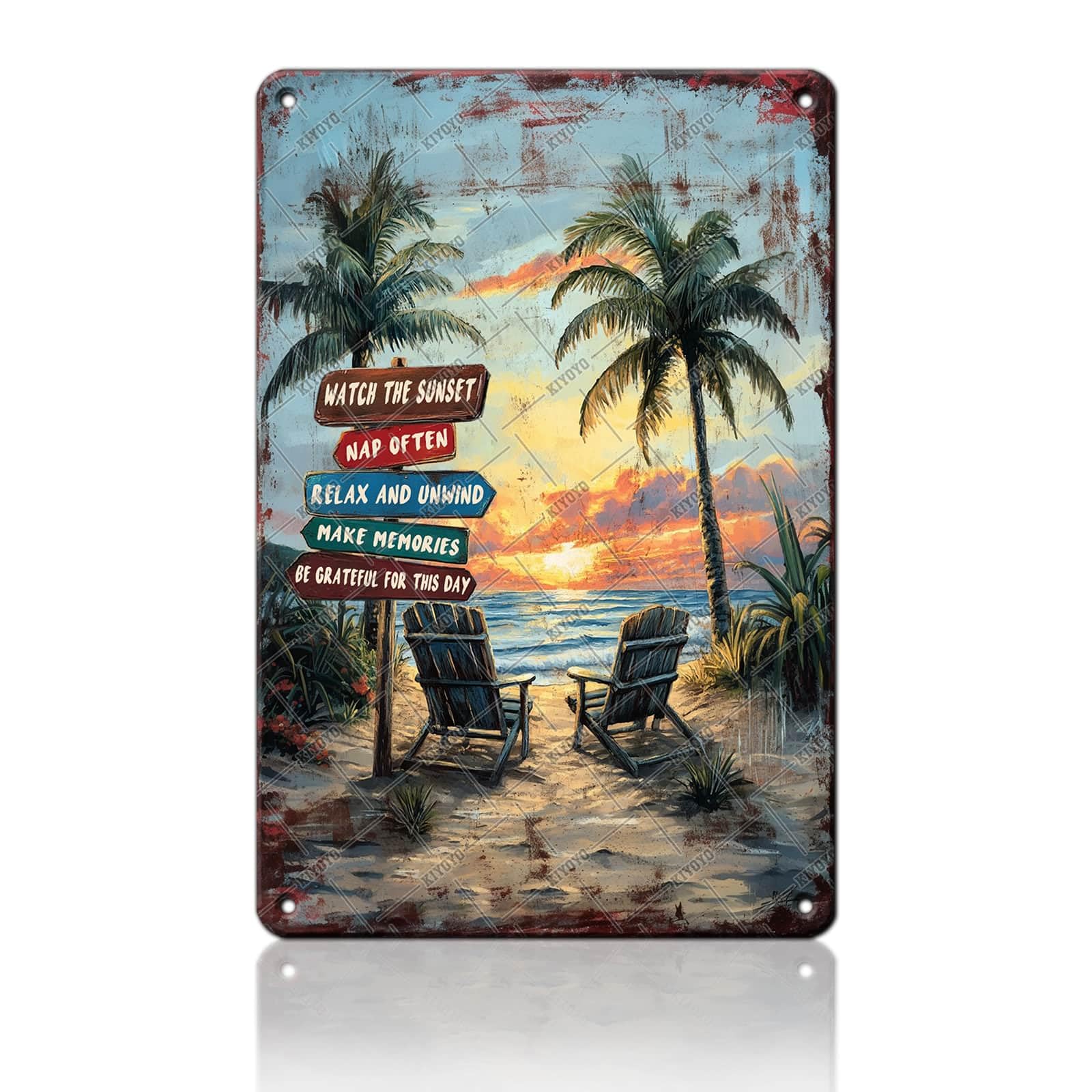 Vintage Beach Room Metal Sign Beach Themed Room Surfboard Wall Decor For Home Bedroom Outdoor Office Surf Tin Poster 12x8 Inch