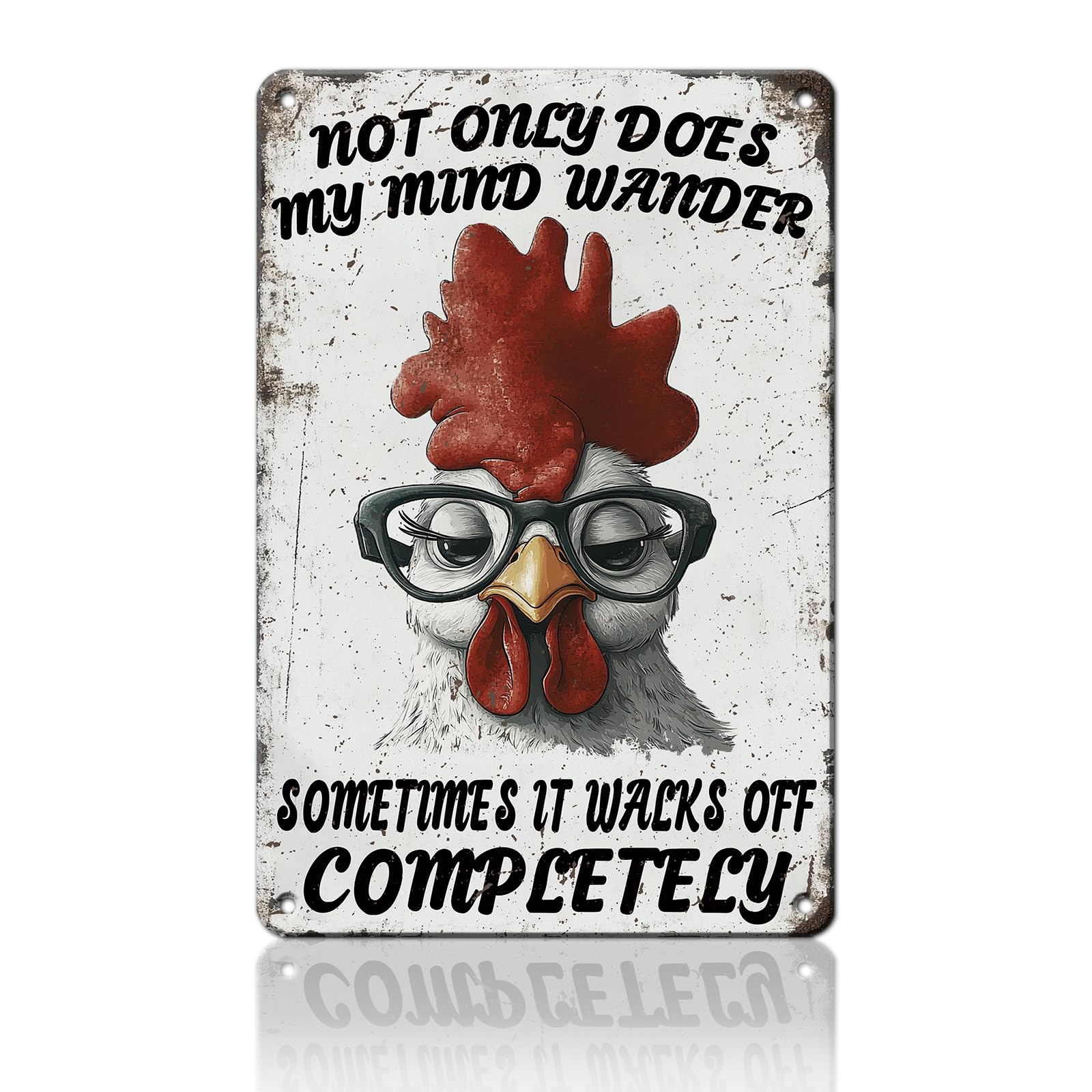Funny Chicken Signs Welcome To My Kitchen Humorous Cartoon Rooster Cooking Aluminium Sign Metal Chicken Signs Decor Home Ktichen Farm Are Wall 12x8 Inch Vintage Chicken Signs Metal Tin Poster
