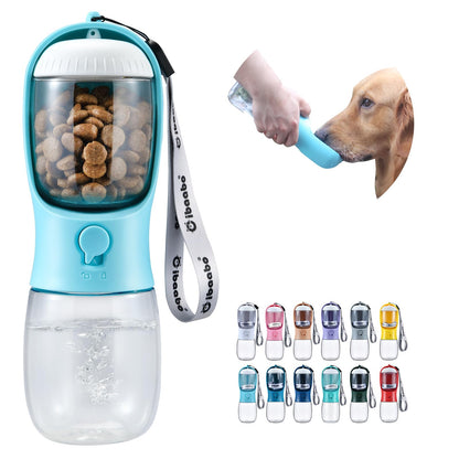 Cibaabo Dog Water Bottle with Food Container, Travel Puppy Water Bowl, Portable Pet Dispenser, Dog Gift Stuff Accessories Items, Puppy Essentials Necessities for Yorkie Cat Walking and Hiking