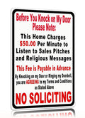 Before You Knock On My Door Sign No Soliciting Funny Metal Tin Sign 8 x 12 Inch