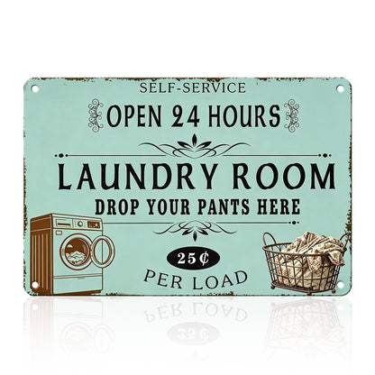 Laundry Metal Tin Sign Laundry Room Wall Decor Fresh Linens Breezy Days Signs Retro Posters for Bathroom Home Bedroom Laundromat Garden 8x12inch