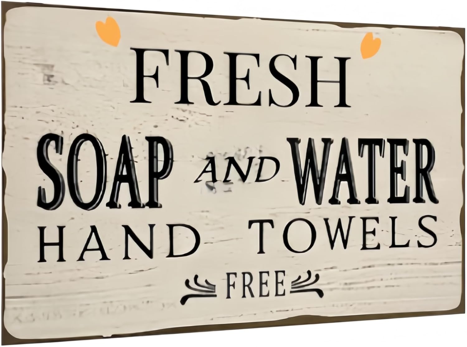 Vintage Bathroom Sign - Vintage Metal Wall Art for Bathroom or Laundry Room, Rustic Tin Decor for Farmhouse, Cafe, Bar, 12x8 Inch