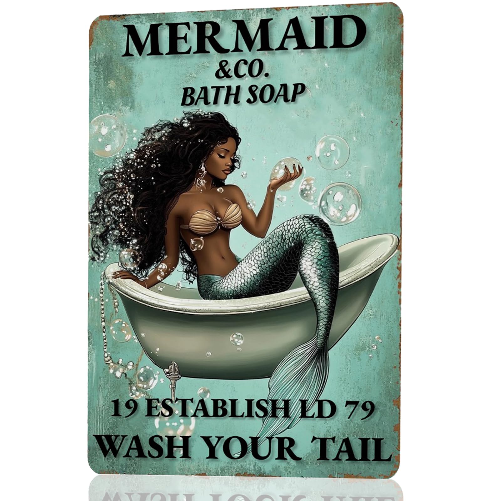 CCPARTON Metal Sign Get Naked Mermaid Vintage Metal Tin Sign For Home Outdoor Indoor Office Bar Yard Decor 8x12 Inches