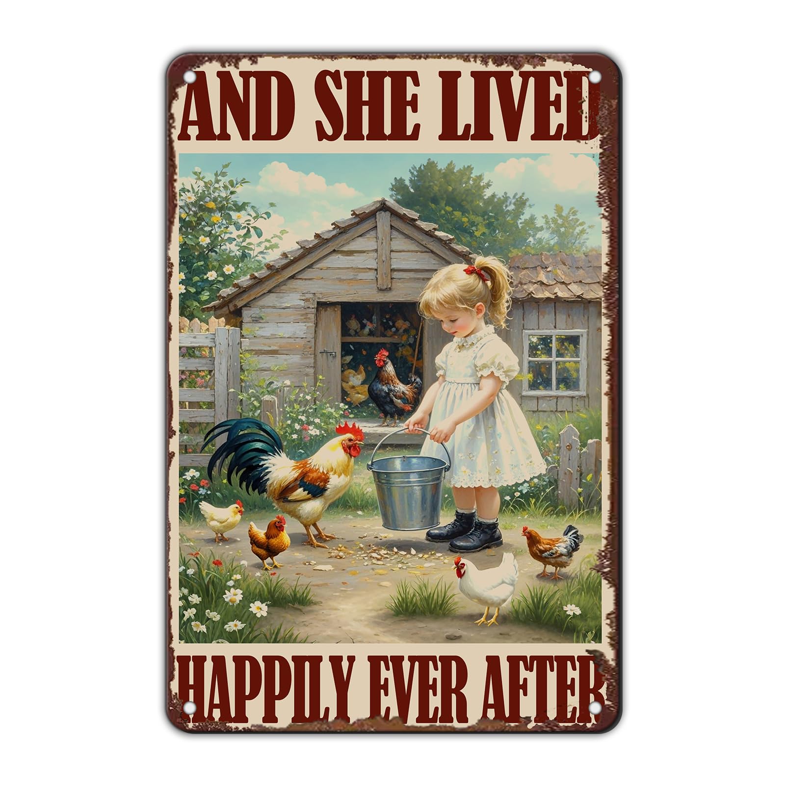 KIYOYO Vintage Tin Metal Sign Poster Grow Positive Thoughts Vintage Poster Flower Head Girl Poster Mental Health Poster Motivational Poster Emotions Poster Vintage Wall Home Decor 8x12 Inch