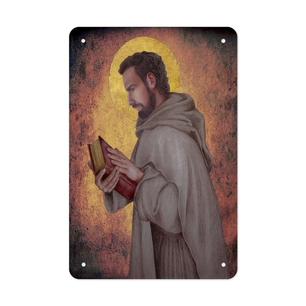 Catholic Saint Augustine Holy Spirit Prayer Metal Tin Sign Poster 12x8 Inch Black White Ornate Frame Dove Cross Wall Decor For Church Office Study Bedroom Faith Gift