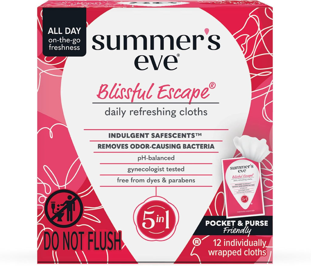 Summer's Eve Amber Nights Feminine Wipes, with Gentle pH-Balanced Formula Designed to Remove Odor, Individually Wrapped Wipes, 12 Count